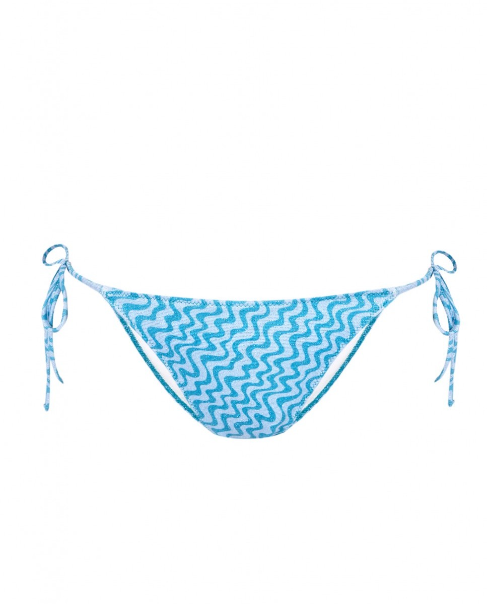 Braguita de bikini Lagoon con tejido lúrex, lazo y forro - Robin Collection - Azul Azul-4