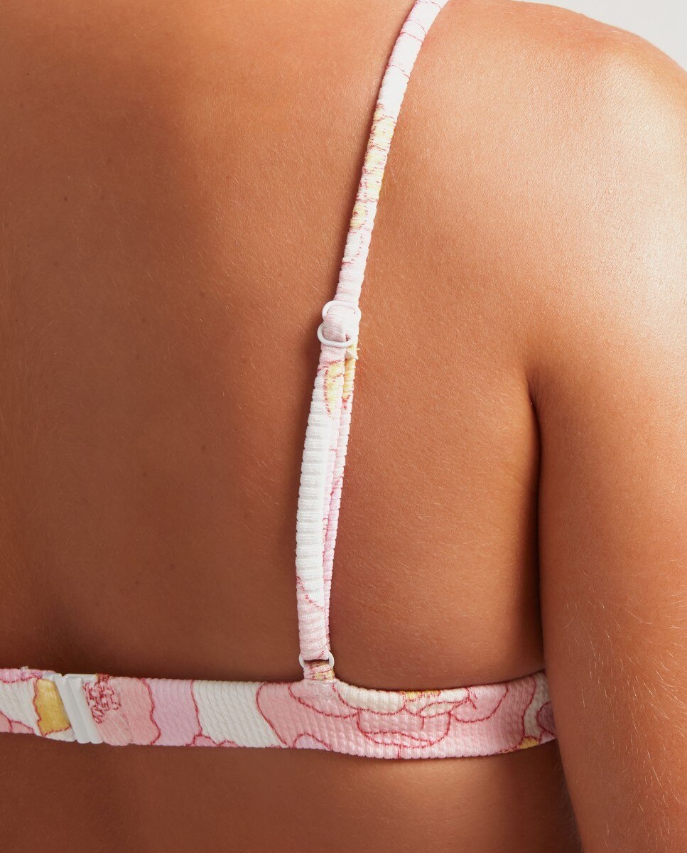 Sujetador de bikini de triángulo Sporty Furore con tejido en estrucutra y foam extraíble - Robin Collection - Rosa Rosa-4