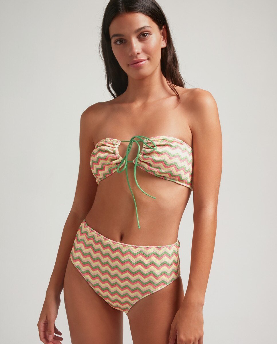 Sujetador de bikini Halty Twister con tejido en estructura y foam extraíble - Robin Collection - Multicolor Multicolor-3