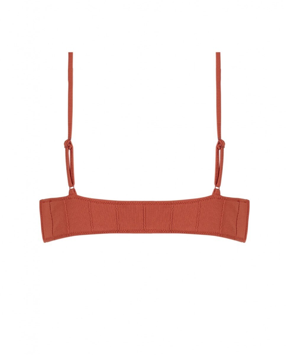 Sujetador de bikini Lace terracota con tejido estructurado y lazo - Robin Collection - Naranja Naranja-4