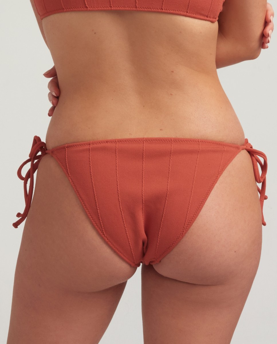 Braga de bikini Lace terracota con tejido estructurado y lazo - Robin Collection - Naranja Naranja-2