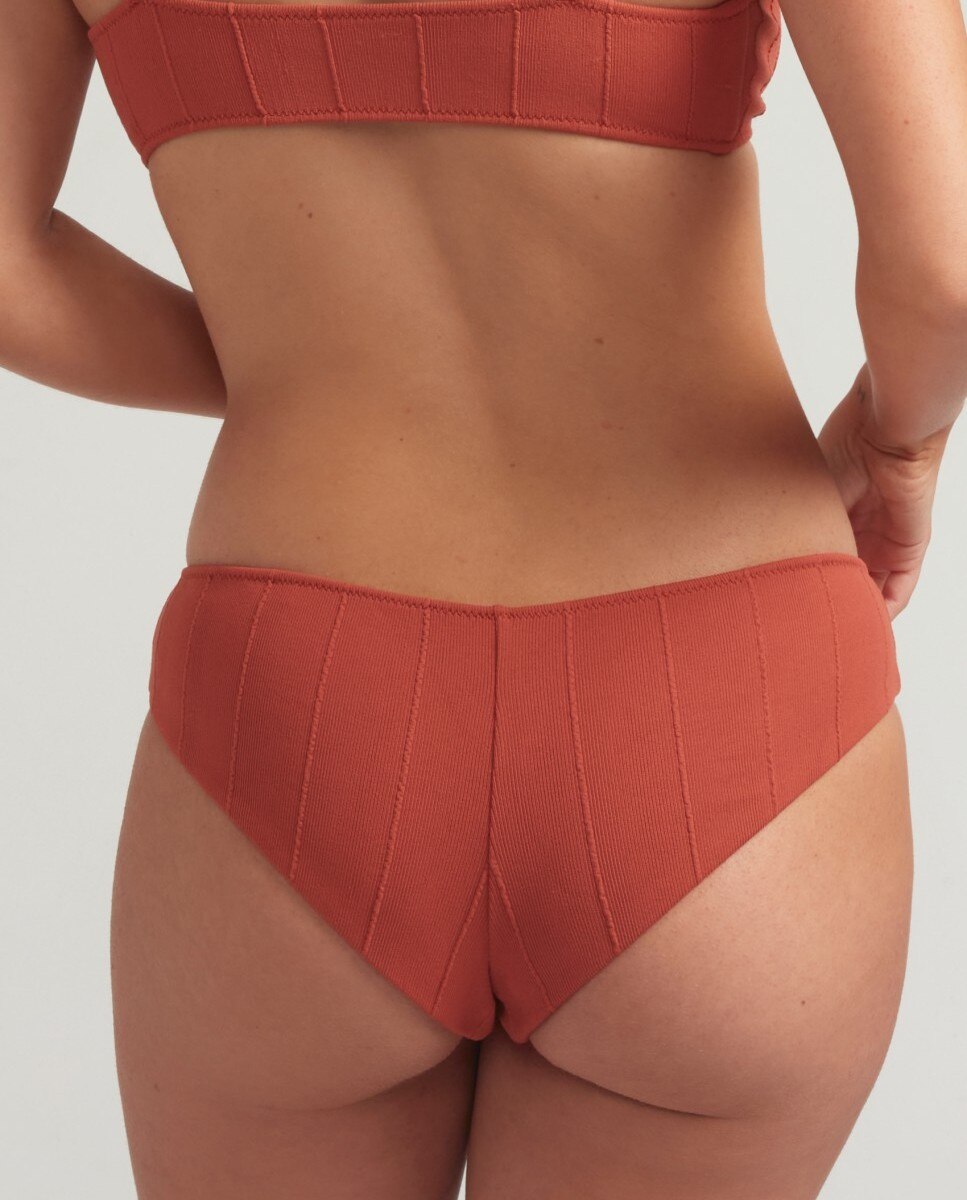 Braga culotte Lace terracota con tejido estructurado - Robin Collection - Naranja Naranja-2