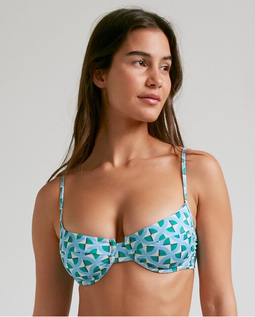Sujetador de bikini balconette Calma con foams extraíbles y tirantes regulables