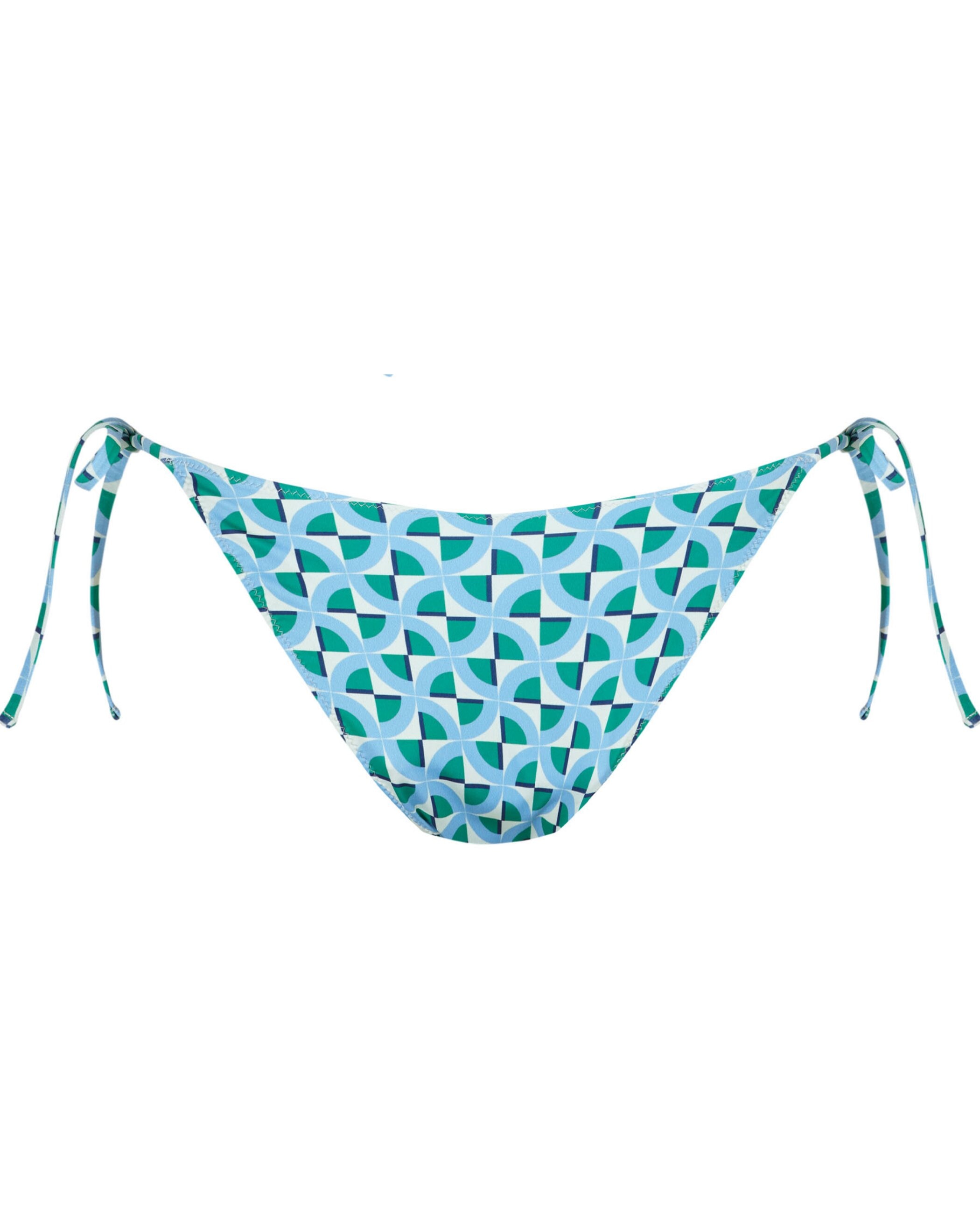 Braga de bikini Calma con lazo y forro - Robin Collection - Azul / Blanco Azul / Blanco-4
