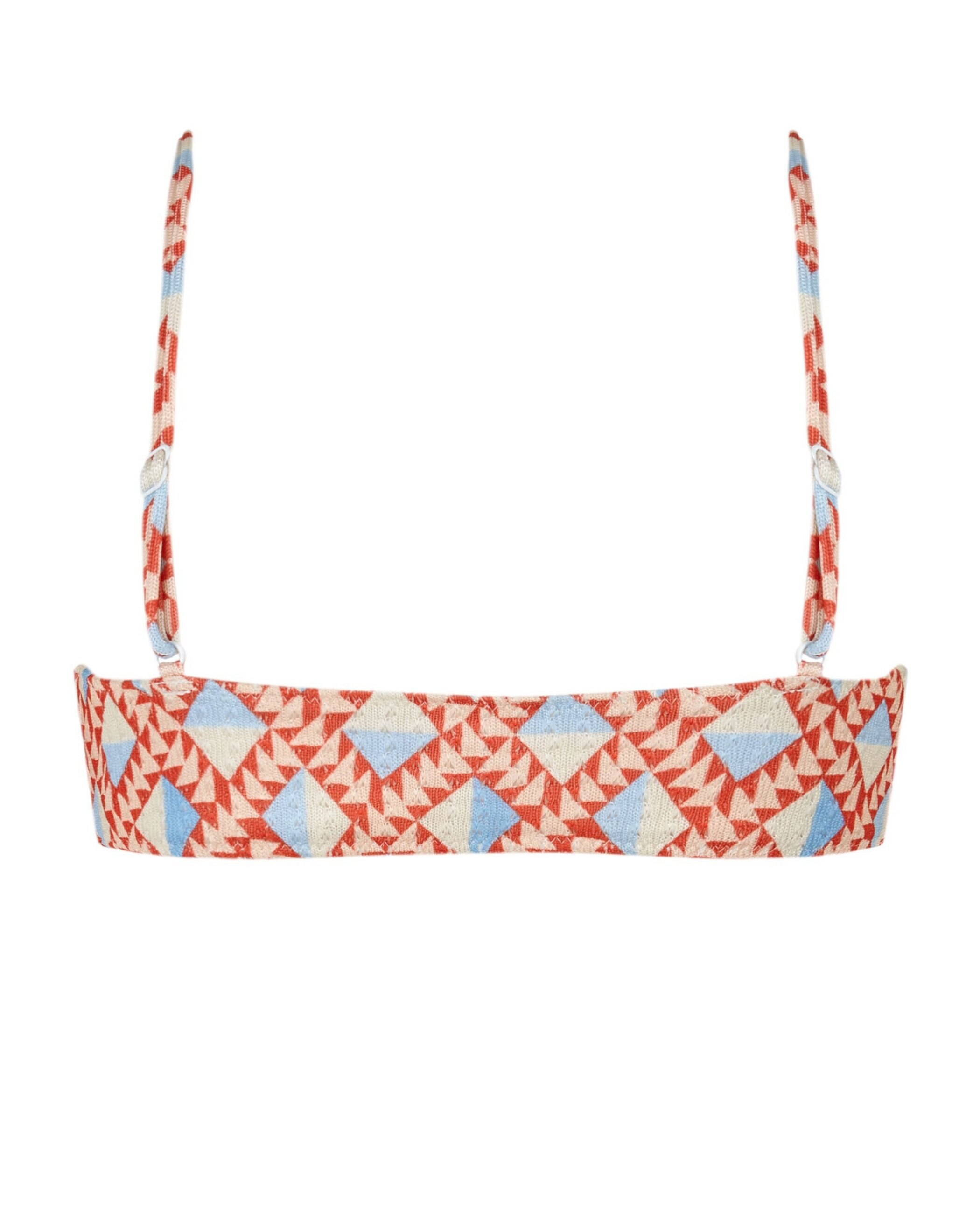Top de bikini Lace Mohawk con estructura, lazo y foams extraíbles - Robin Collection - Rojo / Blanco Rojo / Blanco-6