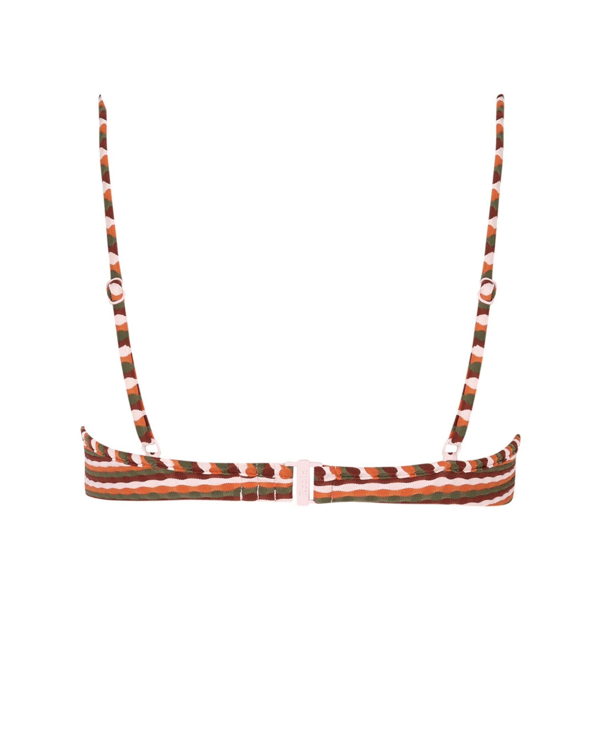 Top de bikini Balconette Valley con estructura, cierre multiposición y foams extraíbles - Robin Collection - Marrón / Naranja Marrón / Naranja-6
