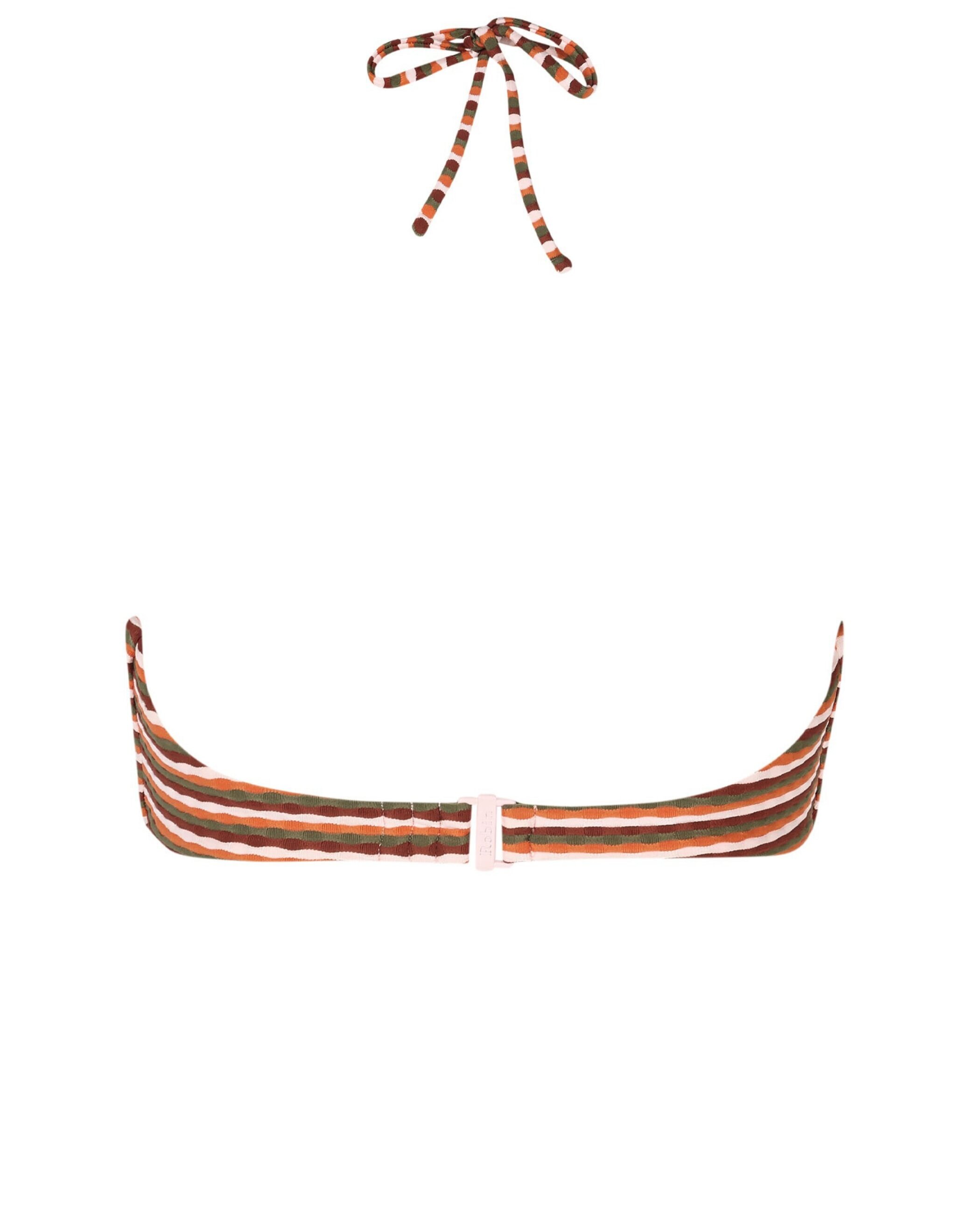 Top de bikini Halty Valley con estructura, cierre multiposición y foams extraíbles - Robin Collection - Marrón / Naranja Marrón / Naranja-4