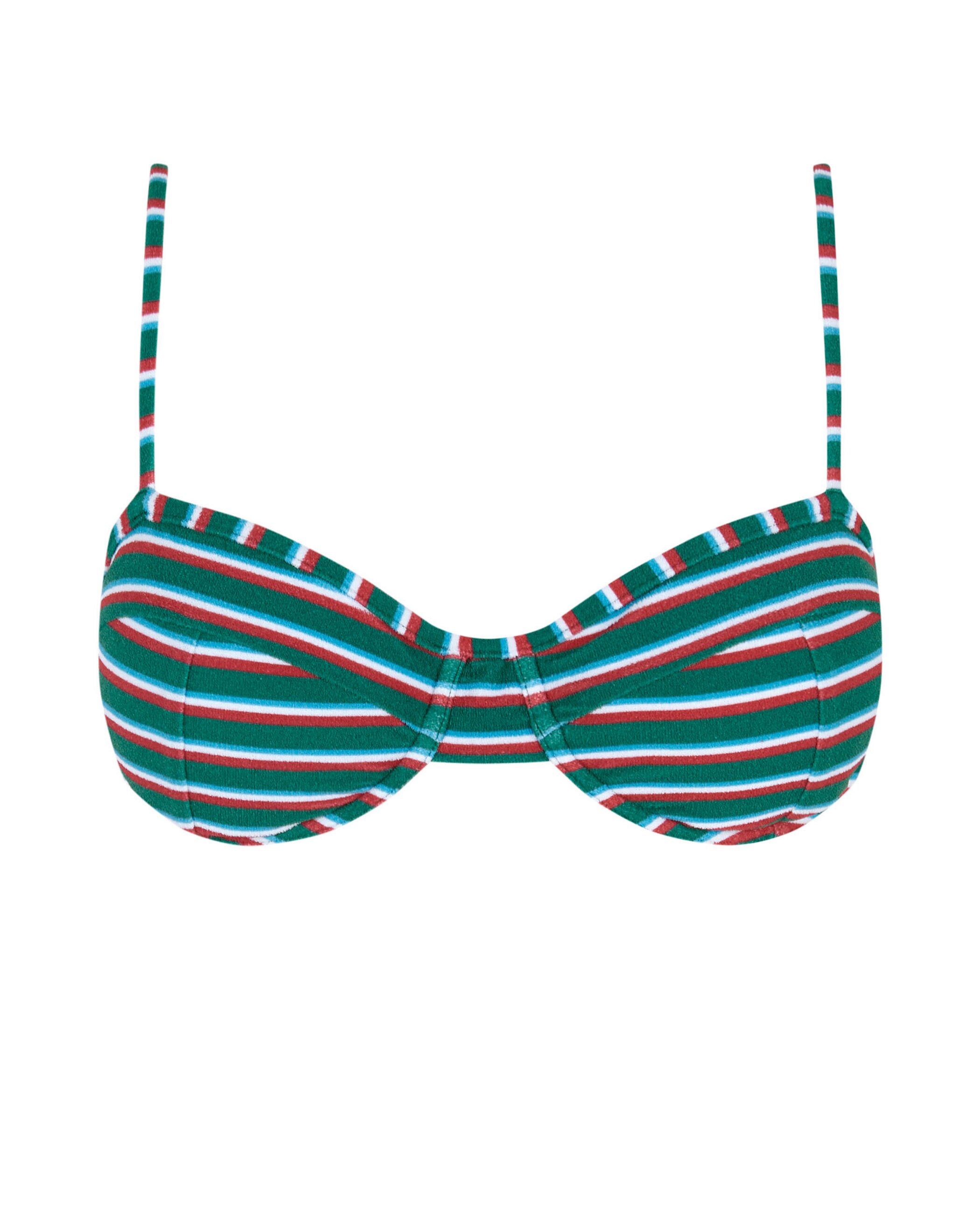 Top de bikini Balconette Coyote con tejido toalla, cierre multiposición y foams extraíbles - Robin Collection - Verde Verde-3