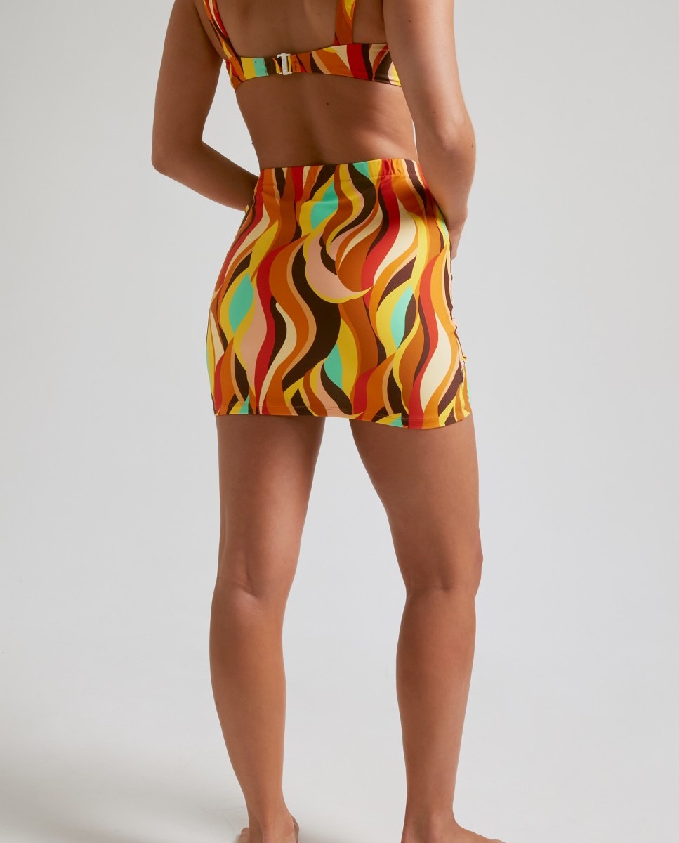 Falda corta Fuego con frunce lateral y regulable - Robin Collection - Multicolor Multicolor-3
