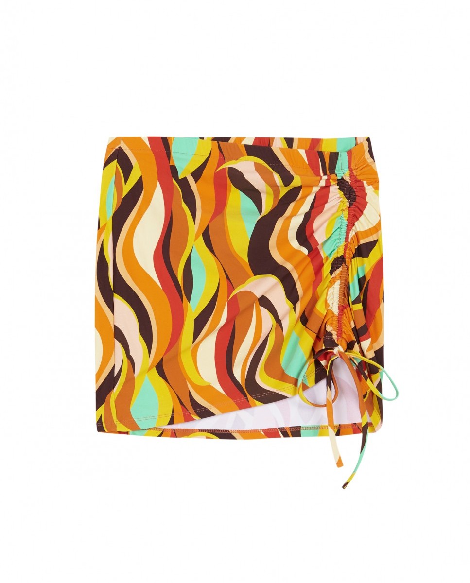 Falda corta Fuego con frunce lateral y regulable - Robin Collection - Multicolor Multicolor-5