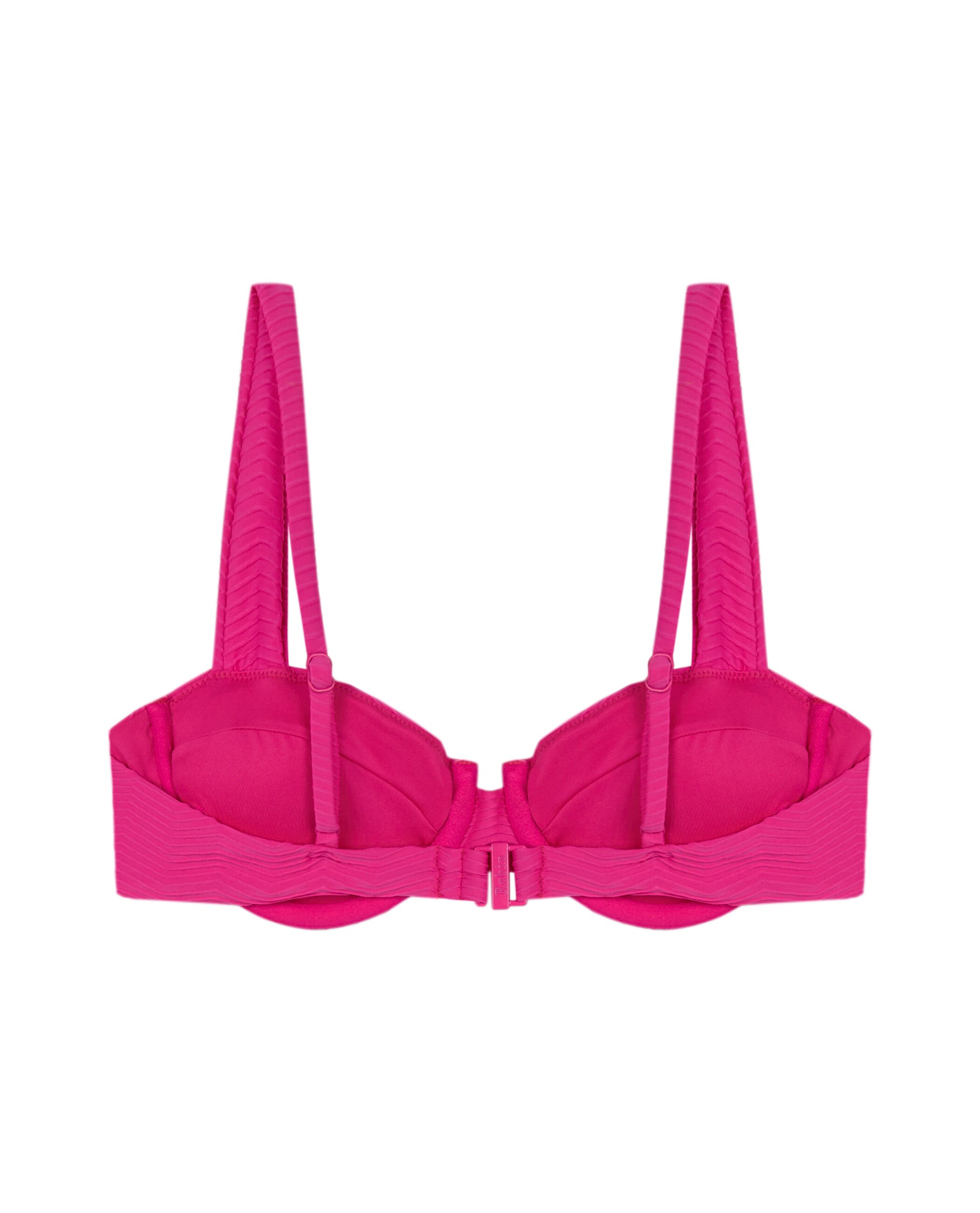 Top de bikini Balconette MiamiPink con estructura, foams extraíbles y cierre multiposición - Robin Collection - Rosa Rosa-4