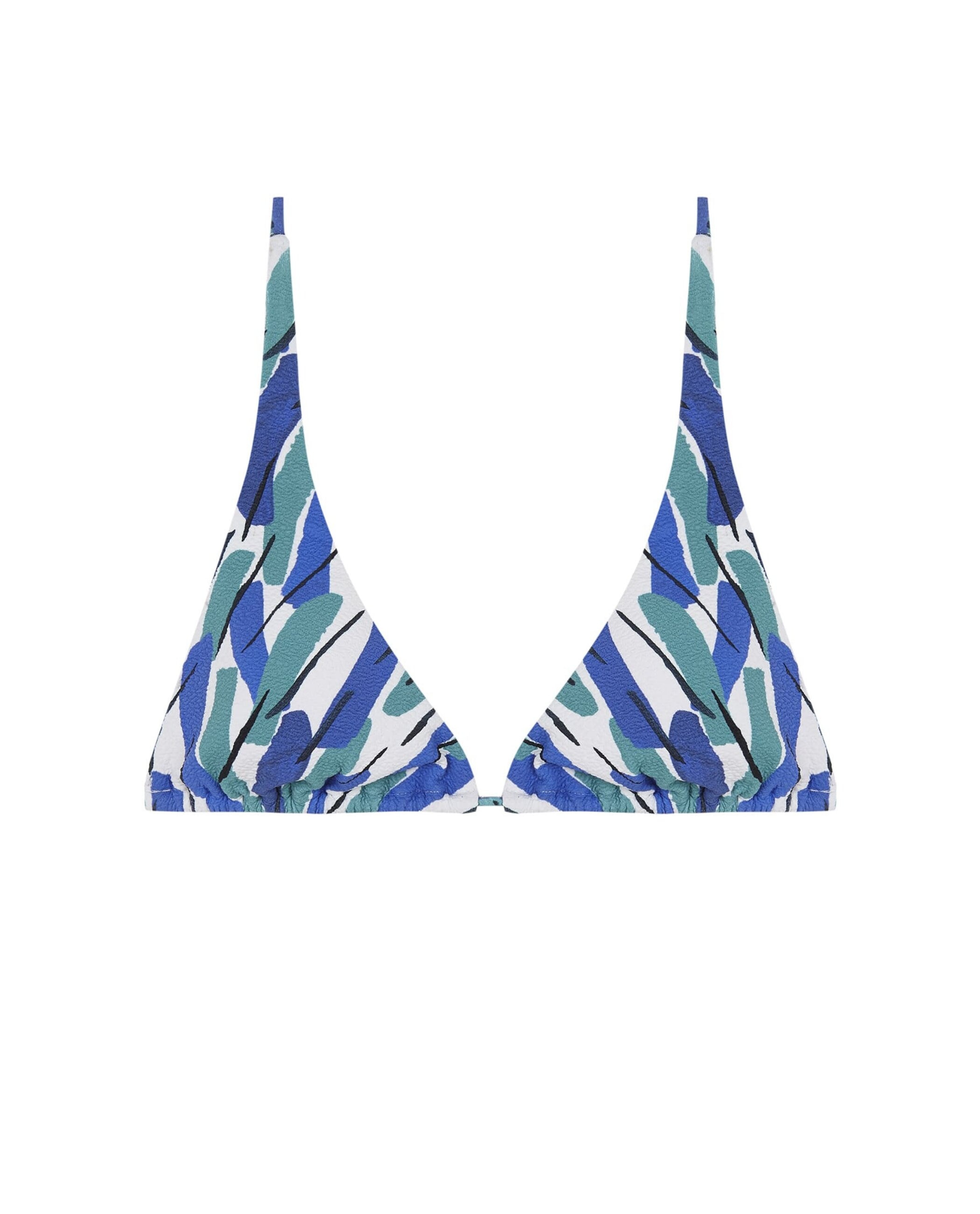 Top de bikini Flame Malibú con estructura y foams extraíbles - Robin Collection - Azul / Blanco Azul / Blanco-3