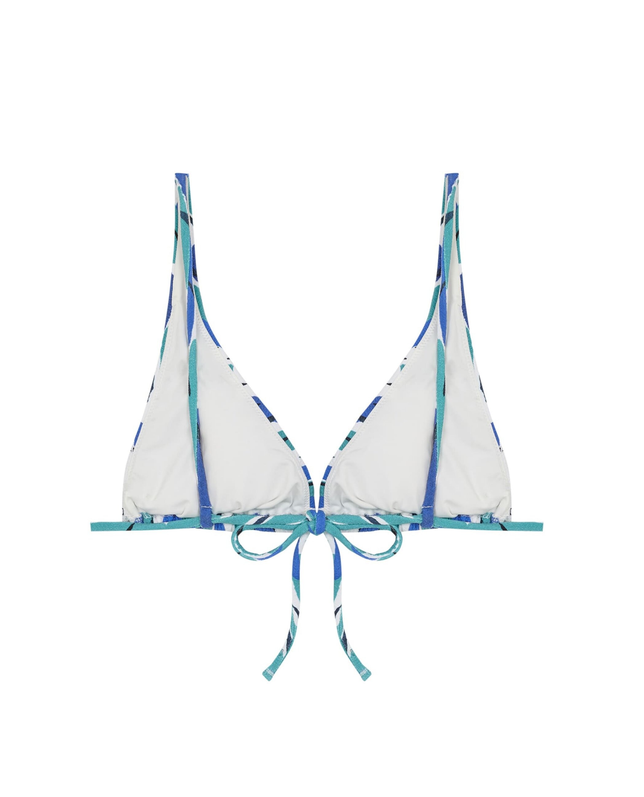 Top de bikini Flame Malibú con estructura y foams extraíbles - Robin Collection - Azul / Blanco Azul / Blanco-4