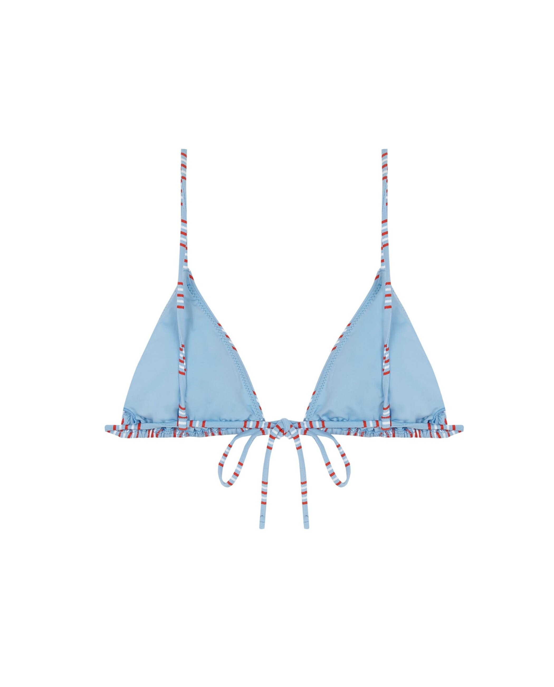 Top de bikini Triángulo Comporta con estructura y foams extraíbles - Robin Collection - Azul / Blanco Azul / Blanco-4