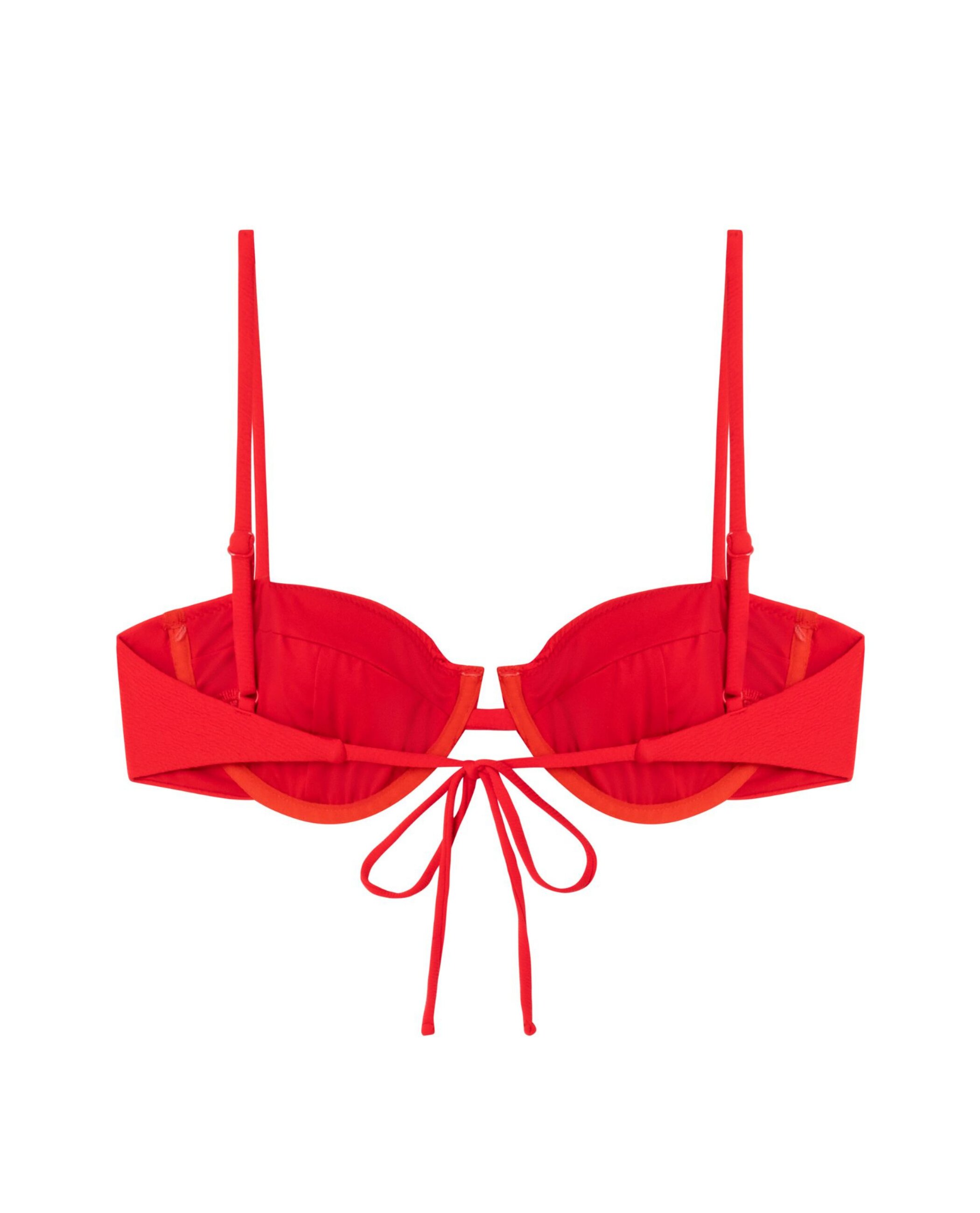 Top de bikini Balconette Tango con estructura y foams extraíbles - Robin Collection - Negro / Rojo Negro / Rojo-4