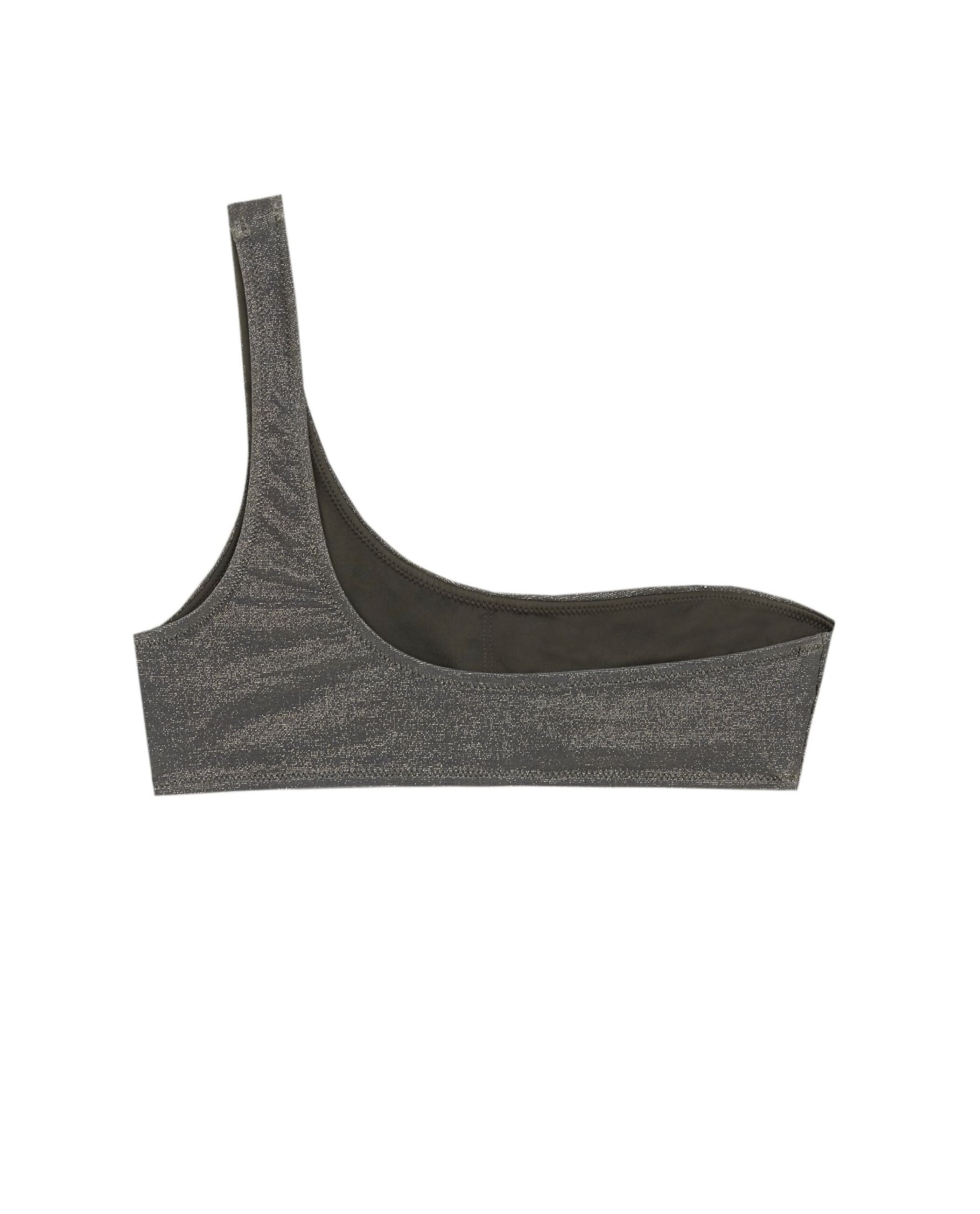 Top de bikini Bandeau Titanium con tejido lúrex y foams extraíbles - Robin Collection - Gris oscuro metalizado Gris oscuro metalizado-4