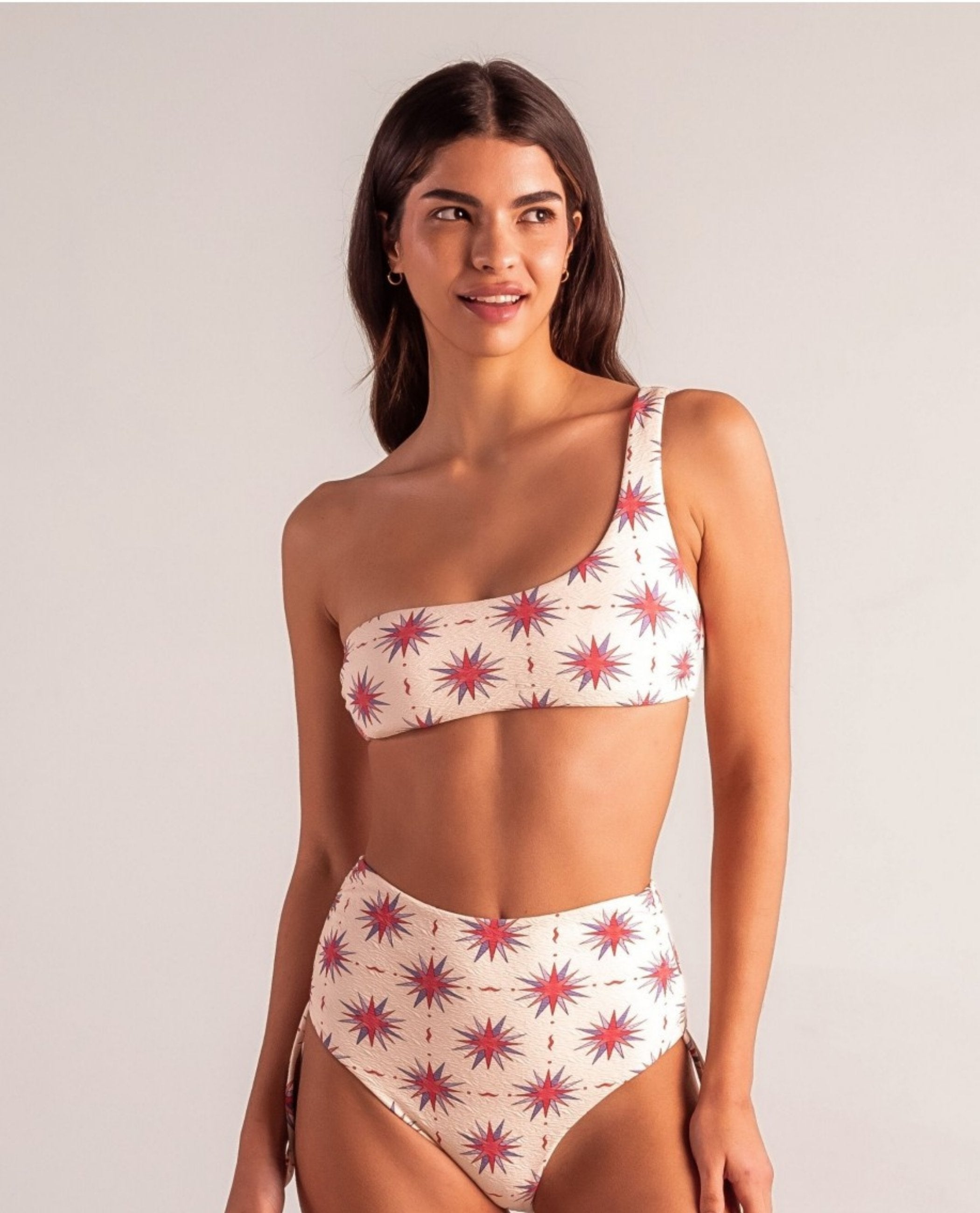Top de bikini Bandeau Astro con estructura y foams extraíbles - Robin Collection - Crudo Crudo-1
