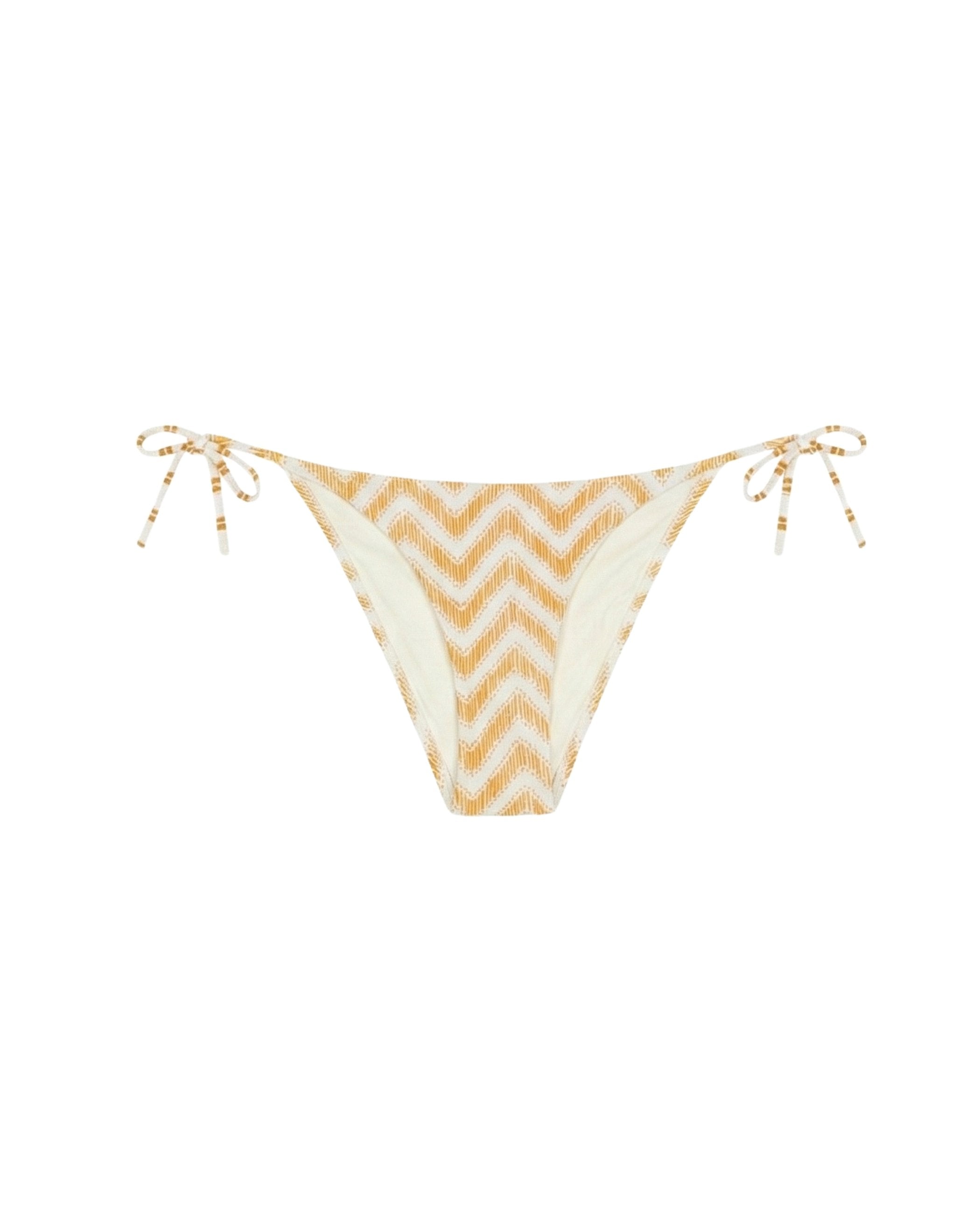 Bragas de bikini ZigZag con cobertura media, lazo y estructura - Robin Collection - Blanco / Naranja Blanco / Naranja-3