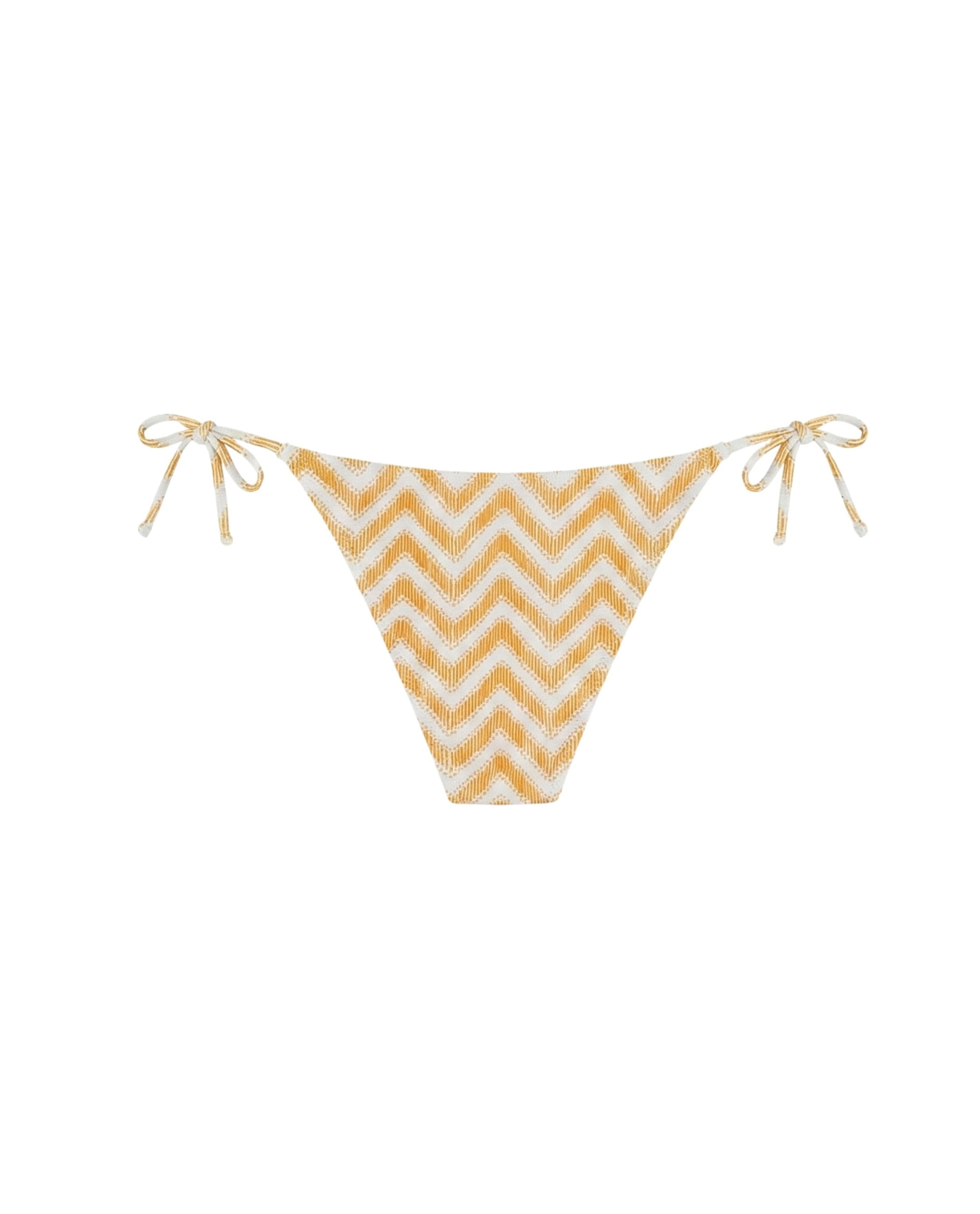 Bragas de bikini ZigZag con cobertura media, lazo y estructura - Robin Collection - Blanco / Naranja Blanco / Naranja-4