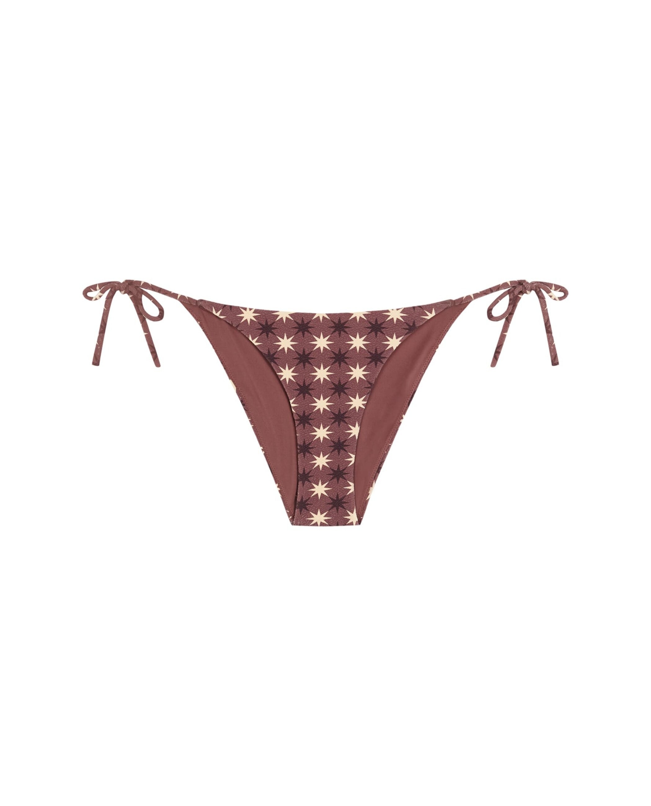 Bragas de bikini Stella con cobertura clásica, lazo y estructura - Robin Collection - Marrón chocolate Marrón chocolate-3