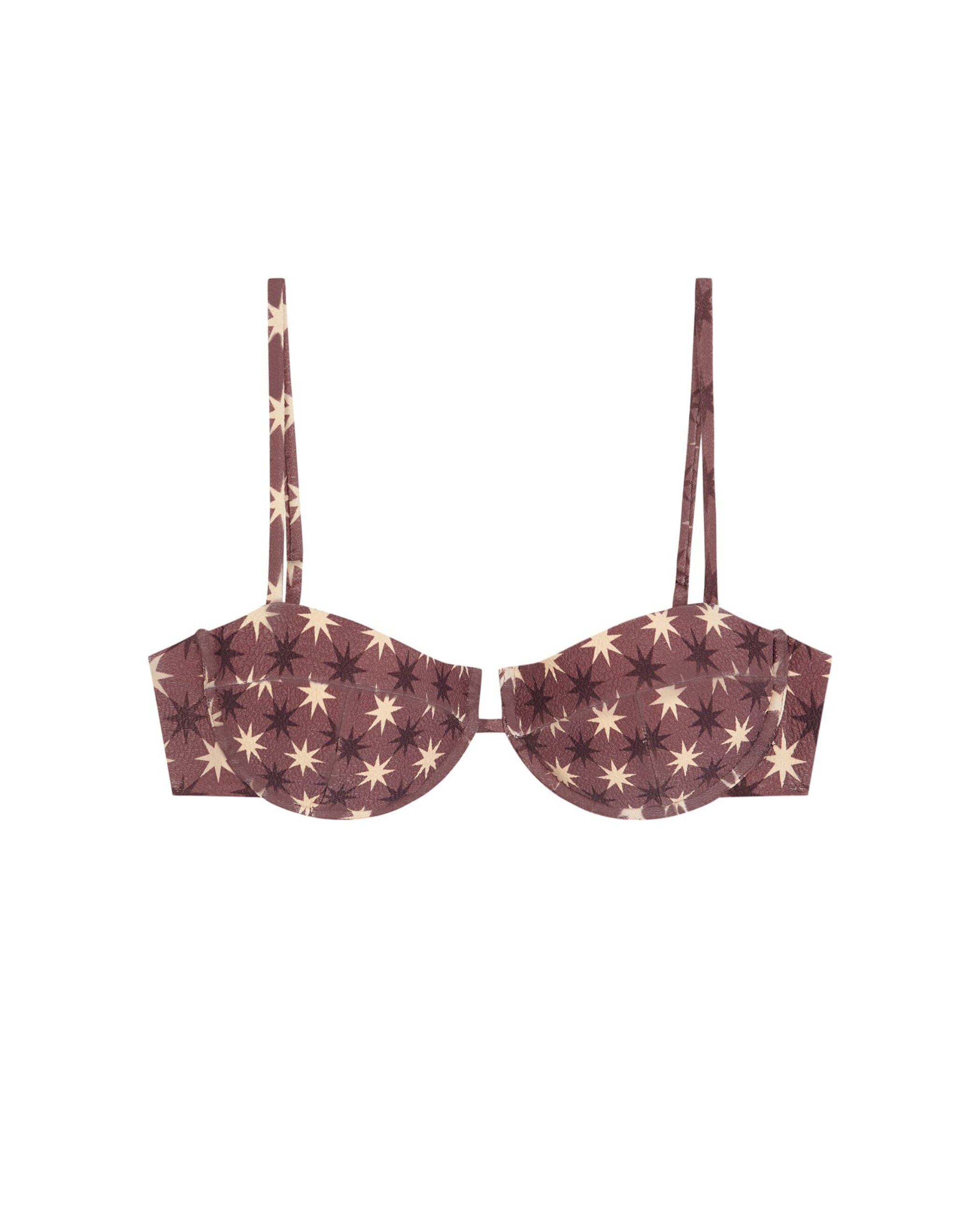 Top de bikini Balconette Stella con estructura y foams extraíbles - Robin Collection - Marrón chocolate Marrón chocolate-3
