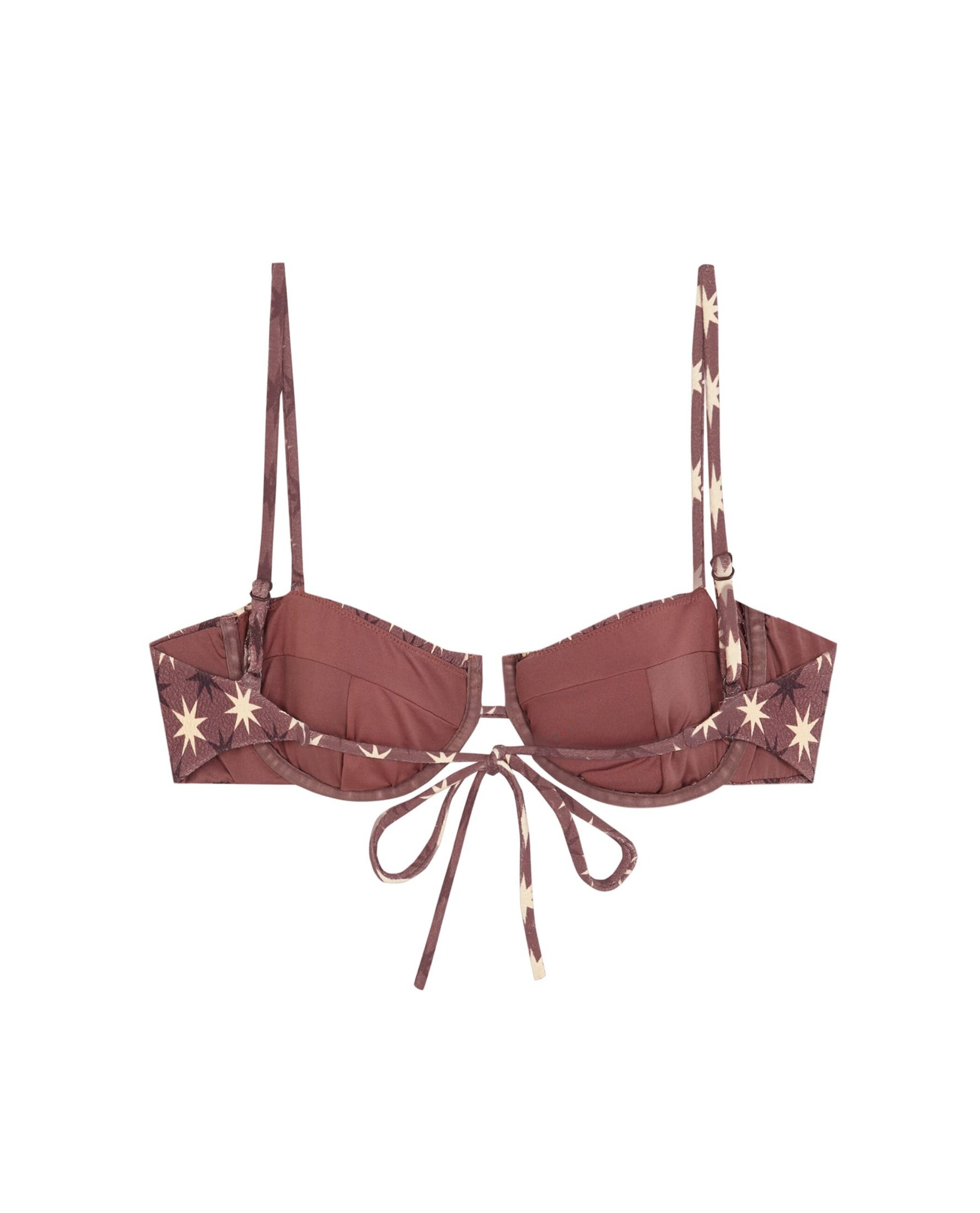 Top de bikini Balconette Stella con estructura y foams extraíbles - Robin Collection - Marrón chocolate Marrón chocolate-4