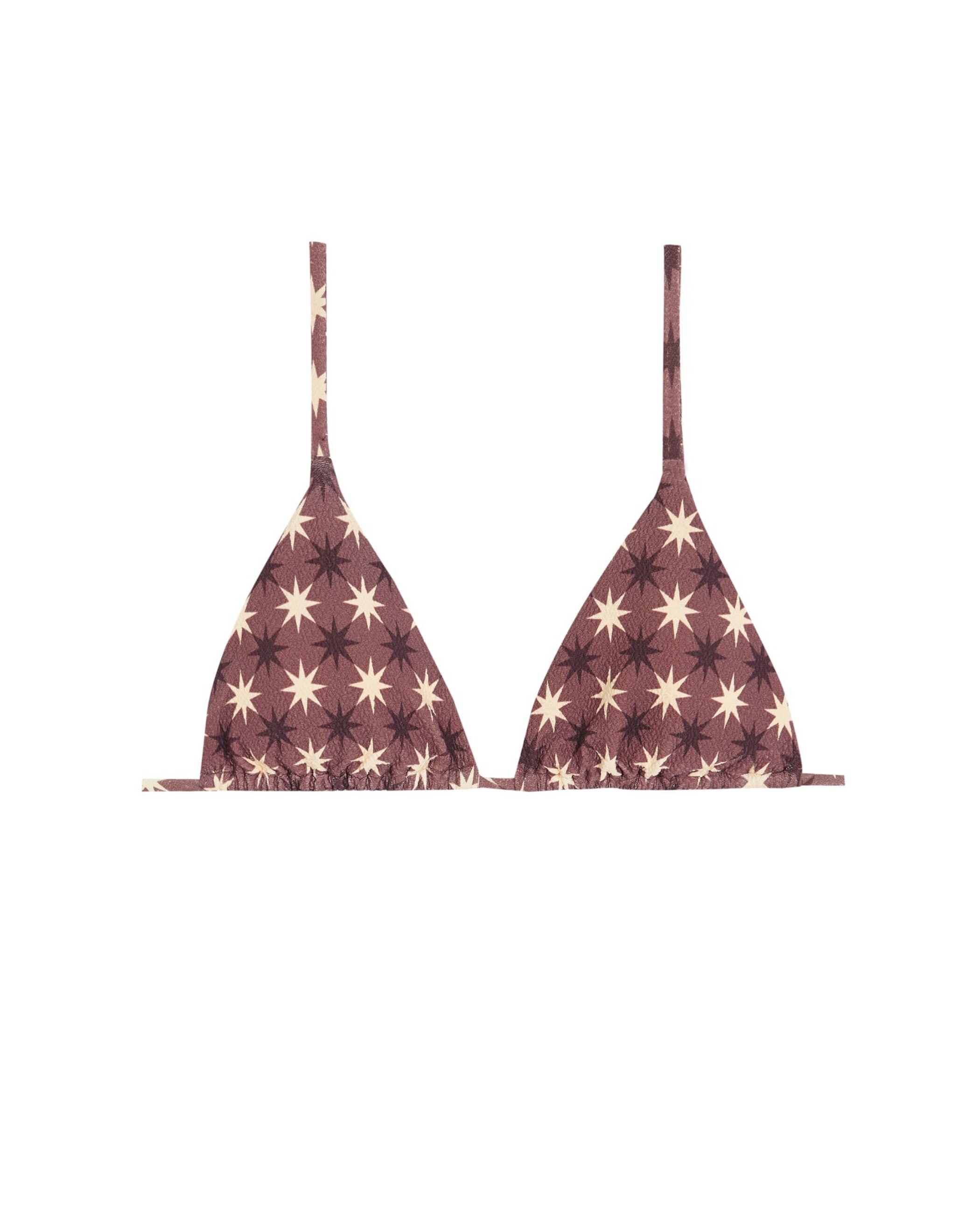 Top de bikini Triángulo Stella con estructura y foams extraíbles - Robin Collection - Marrón chocolate Marrón chocolate-3