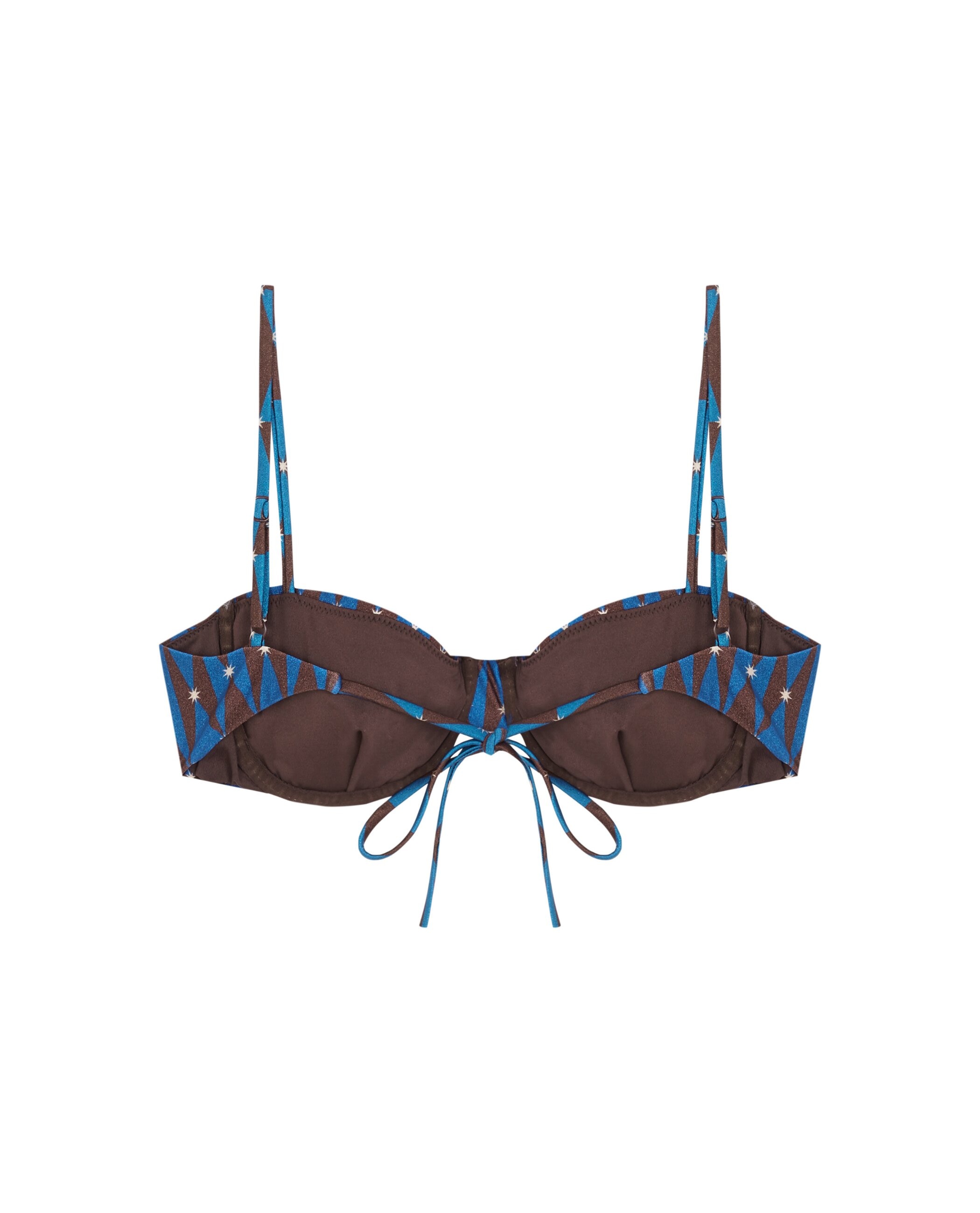 Top de bikini Balconette Vesper fruncido con tejido lúrex y foams extraíbles - Robin Collection - Azul marino Azul marino-4