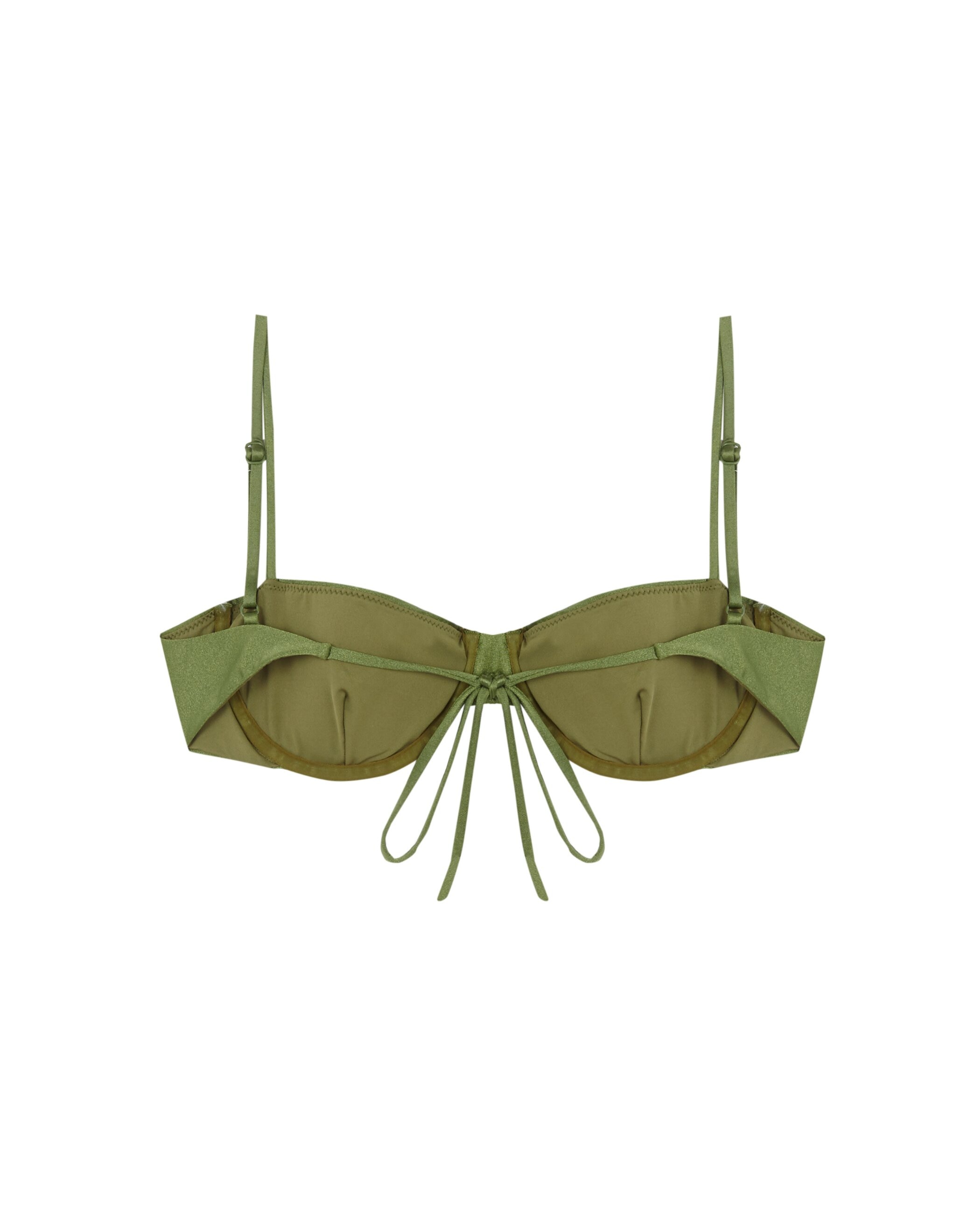 Top de bikini Balconette Salvia fruncido con estructura y foams extraíbles - Robin Collection - Verde Oliva Verde Oliva-4