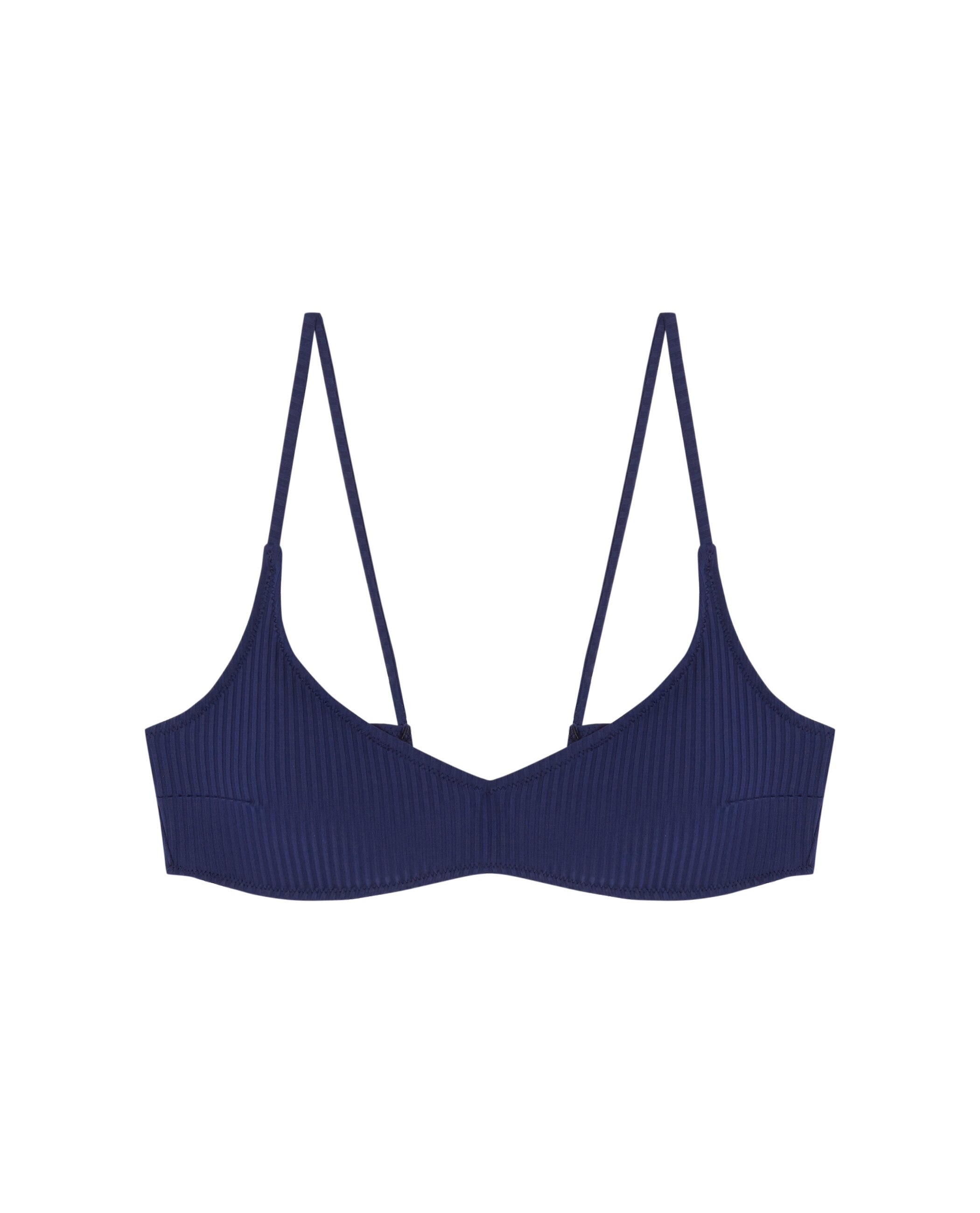 Top de bikini Vela Azzurro con estructura y foams extraíbles - Robin Collection - Azul marino Azul marino-3
