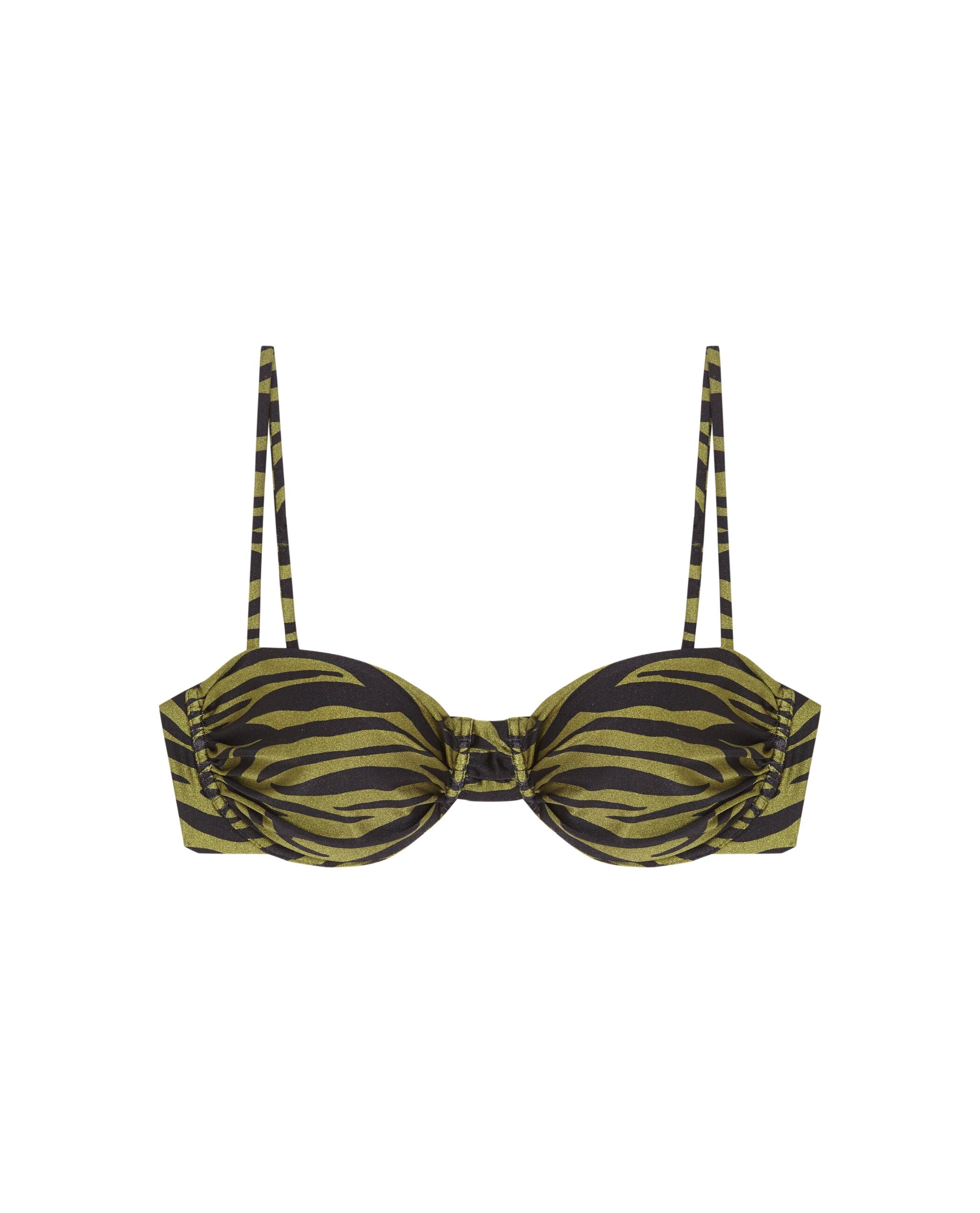 Top de bikini Balconette Gaia fruncido con tejido lúrex y foams extraíbles - Robin Collection - Bicolor Bicolor-4
