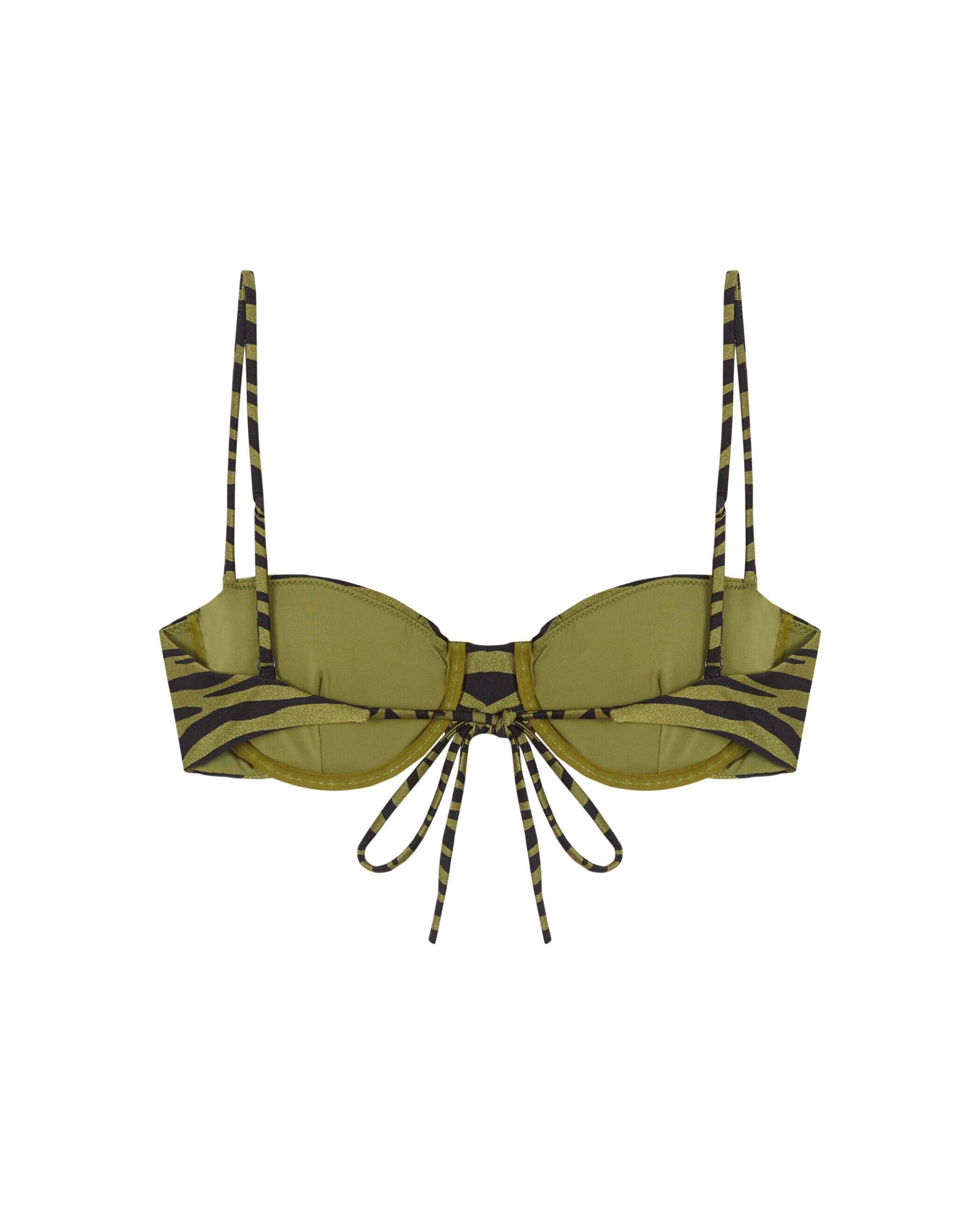 Top de bikini Balconette Gaia fruncido con tejido lúrex y foams extraíbles - Robin Collection - Bicolor Bicolor-5