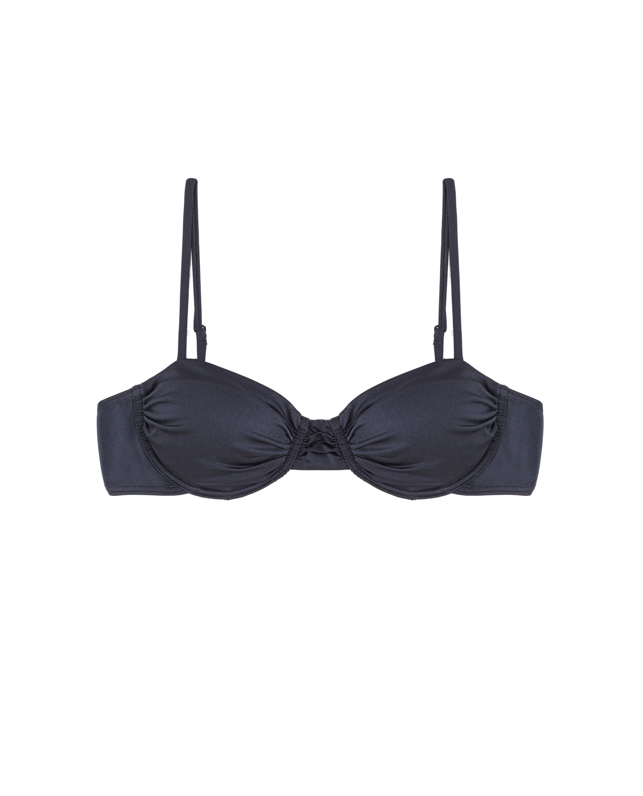 Top de bikini Balconette Ombra fruncido con estructura y foams extraíbles - Robin Collection - Azul oscuro Azul oscuro-3