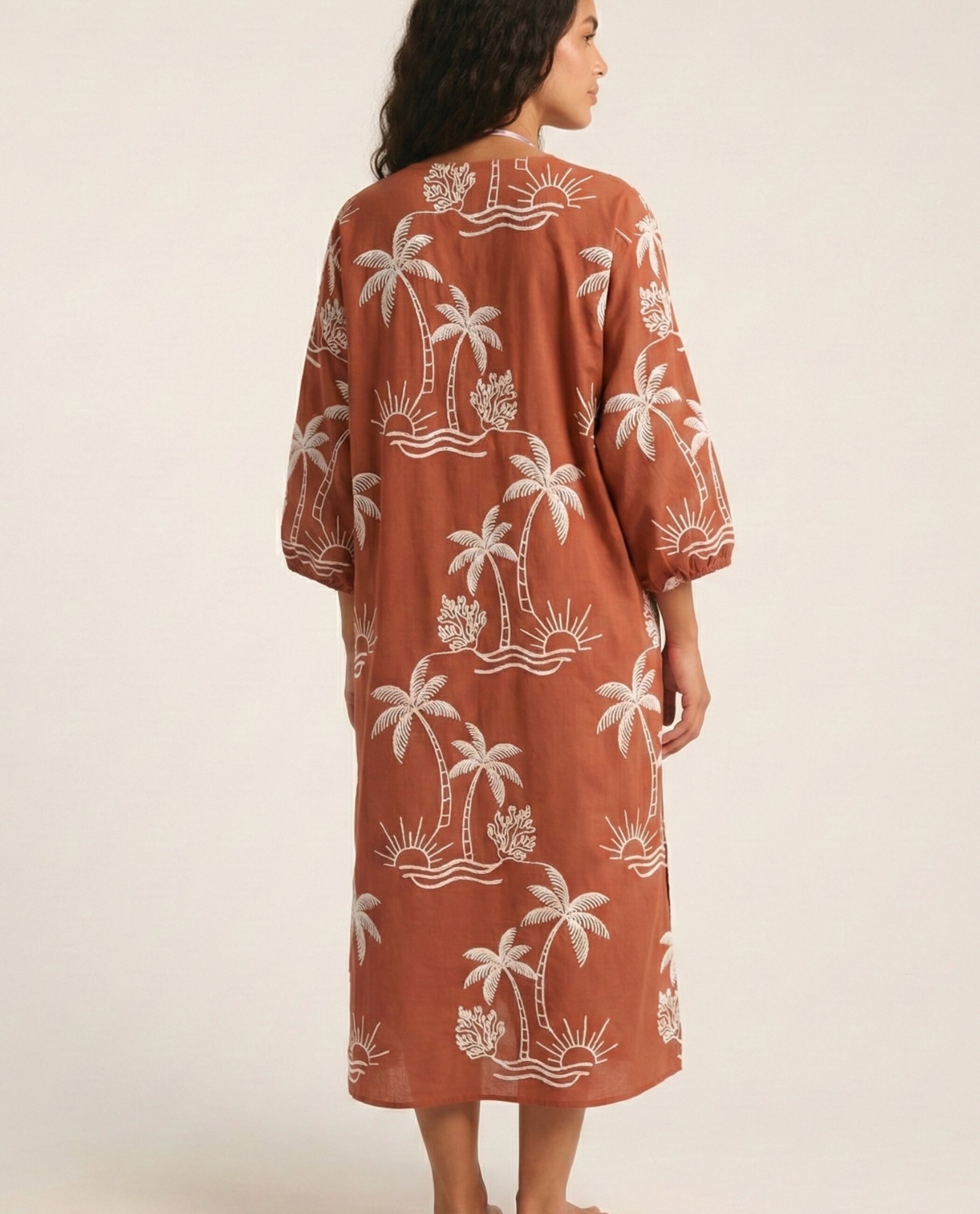 Vestido de playa de mujer Argile - Robin Collection - Terracota Terracota-2
