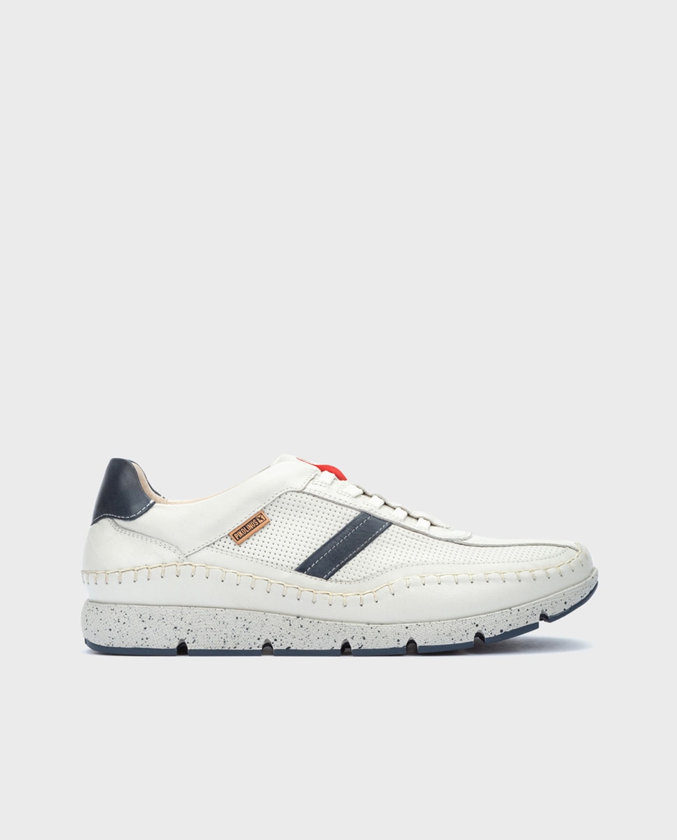 Imagen 1 de Zapatillas de hombre de piel con plantilla memory foam y suela extraligera Blanco