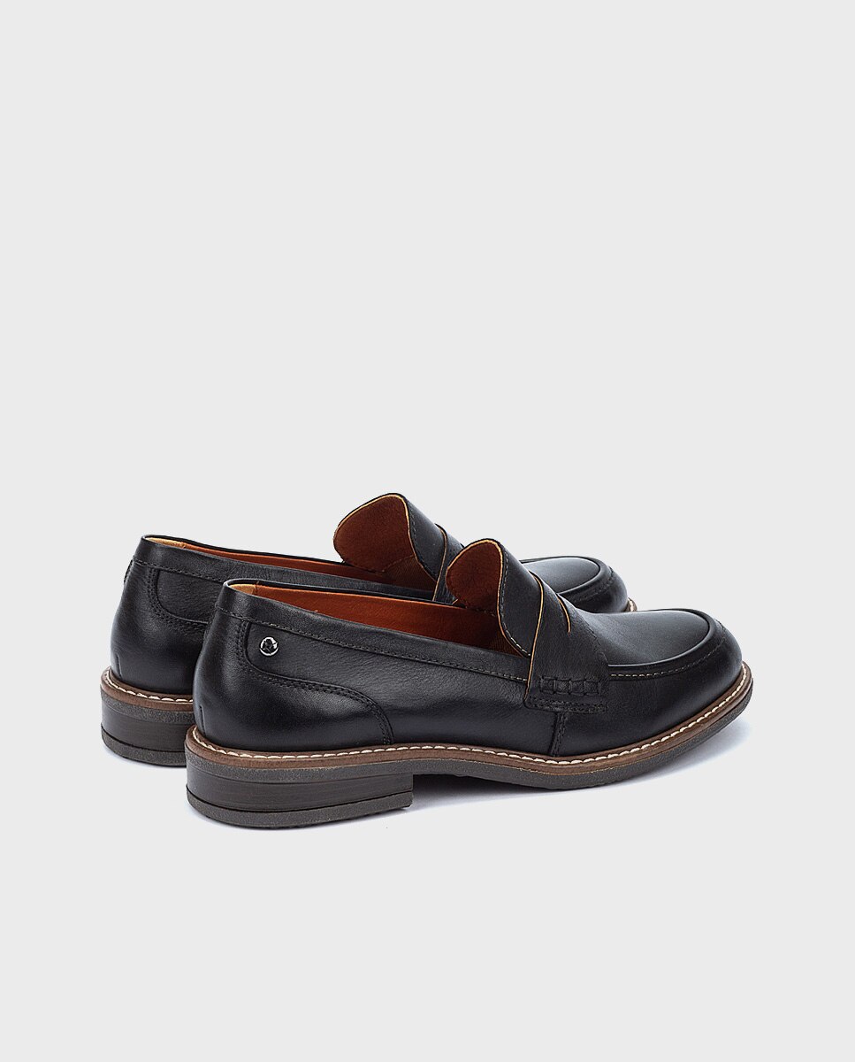 Pikolinos - Mocasines de mujer de piel con plantilla extraíble.
