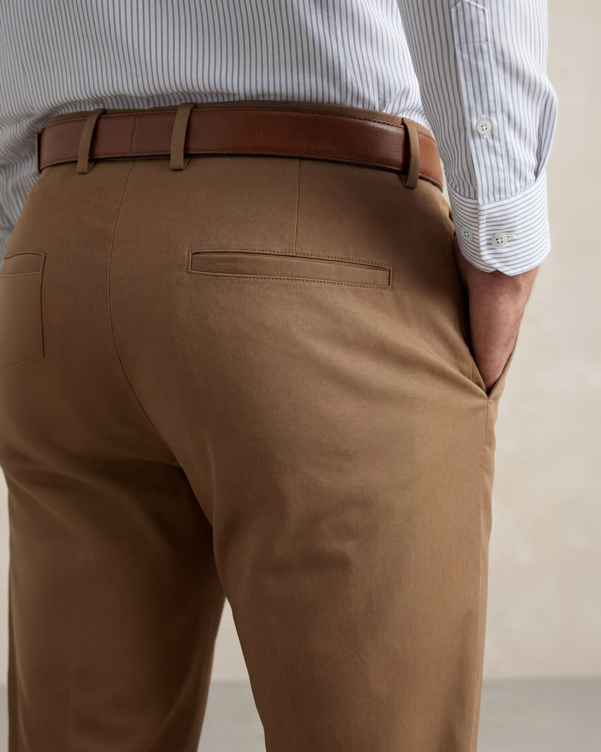 Pantalón de hombre corte tapered en marrón - Sepiia - Beige/Marrón Beige/Marrón-3