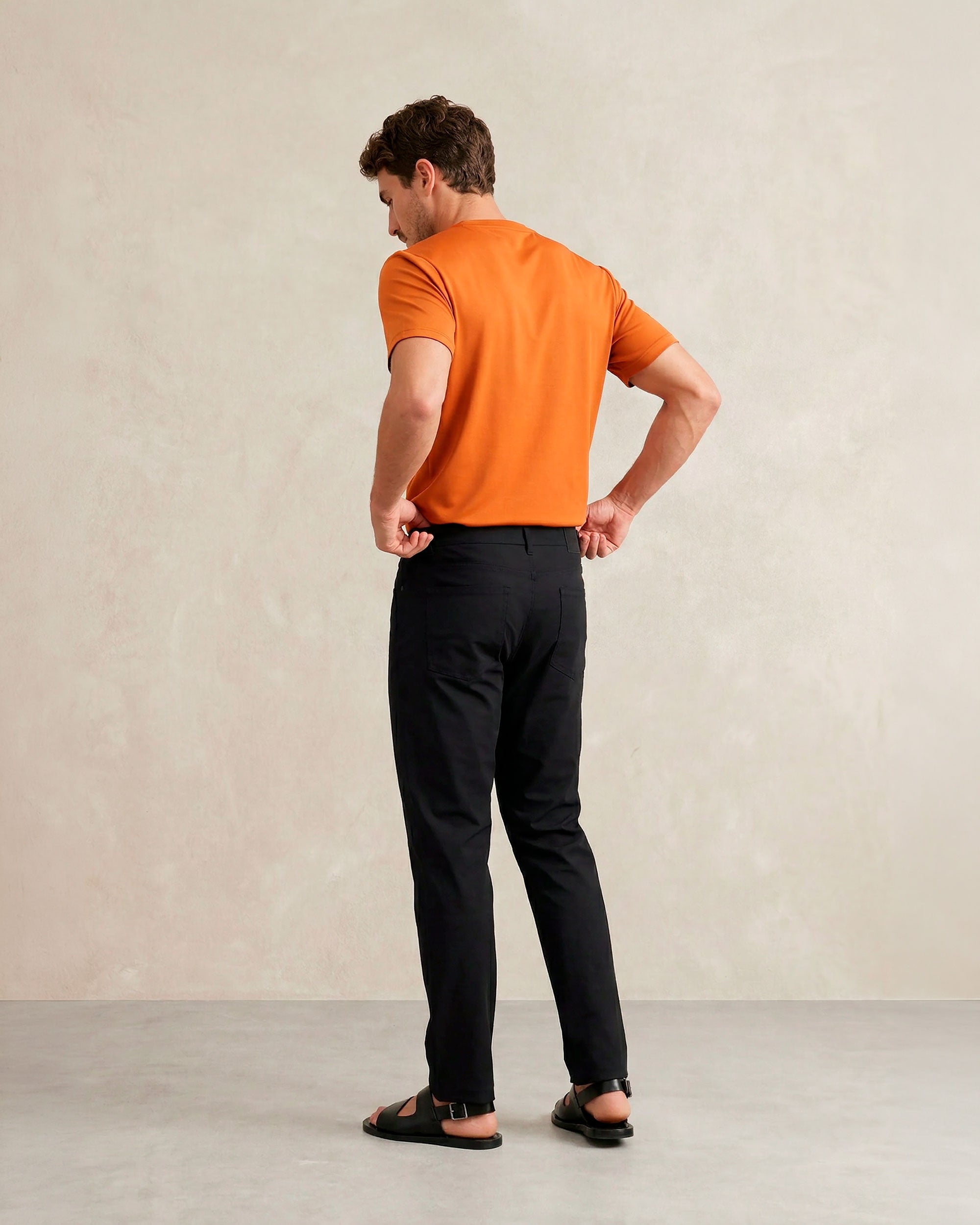 Camiseta de hombre soft de manga corta - Sepiia - Marrón / Naranja Marrón / Naranja-2