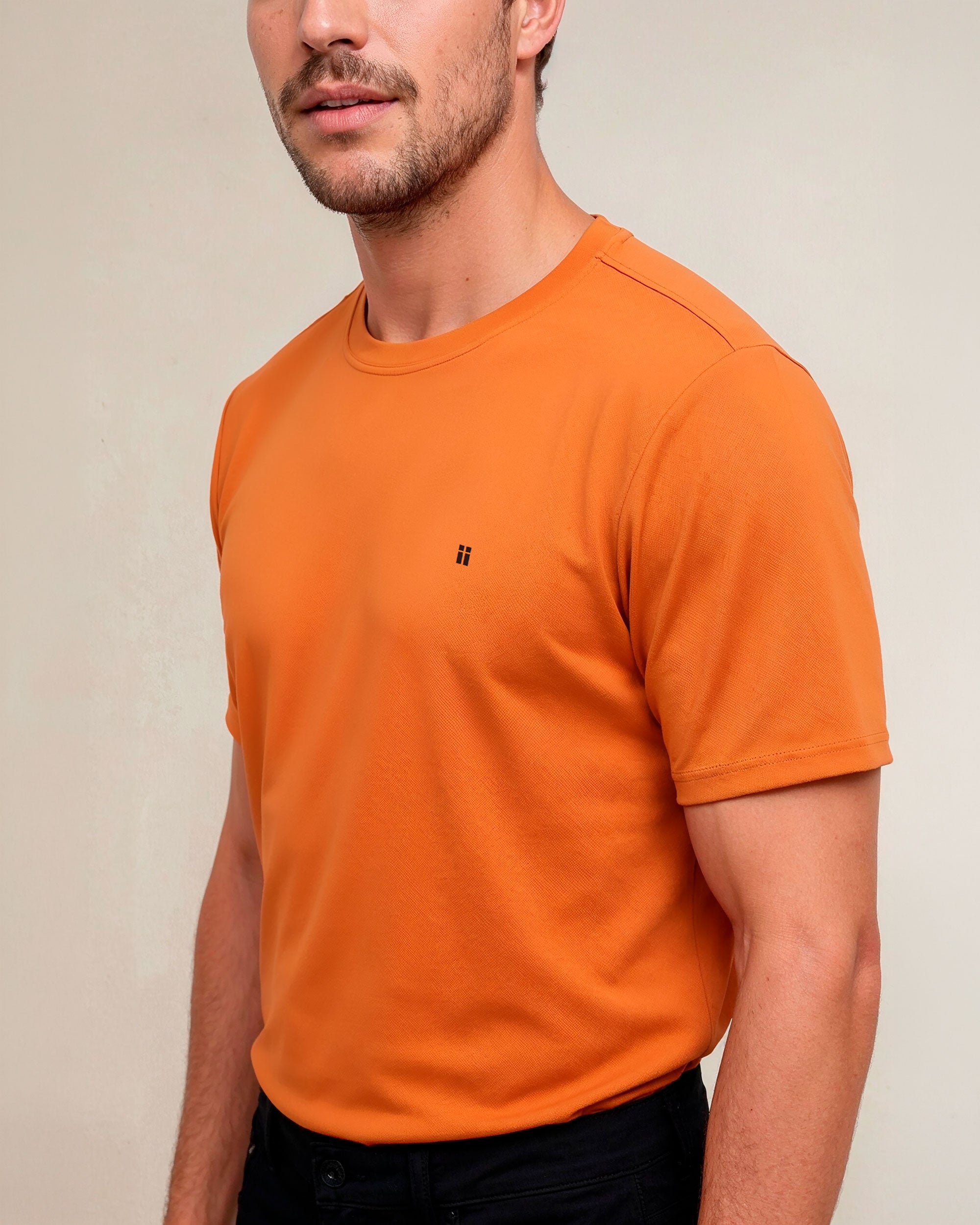 Camiseta de hombre soft de manga corta - Sepiia - Marrón / Naranja Marrón / Naranja-4
