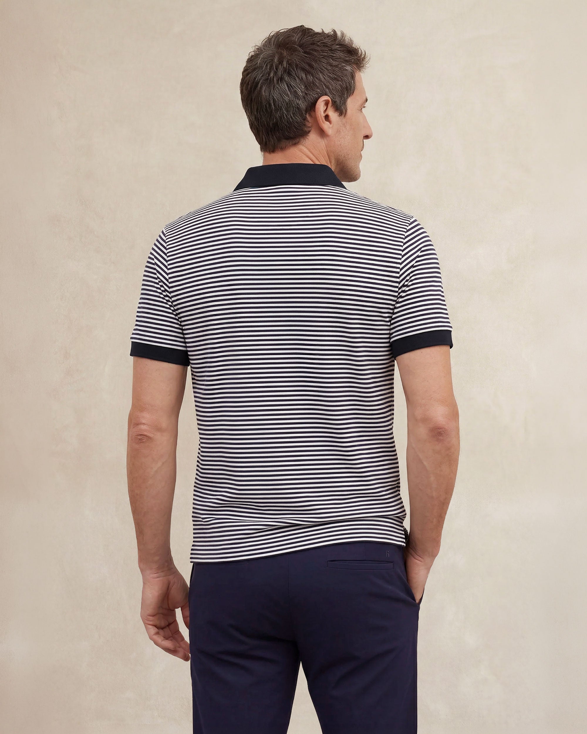 Polo antiarrugas de hombre de manga corta - Sepiia - Granate Azul marino-2