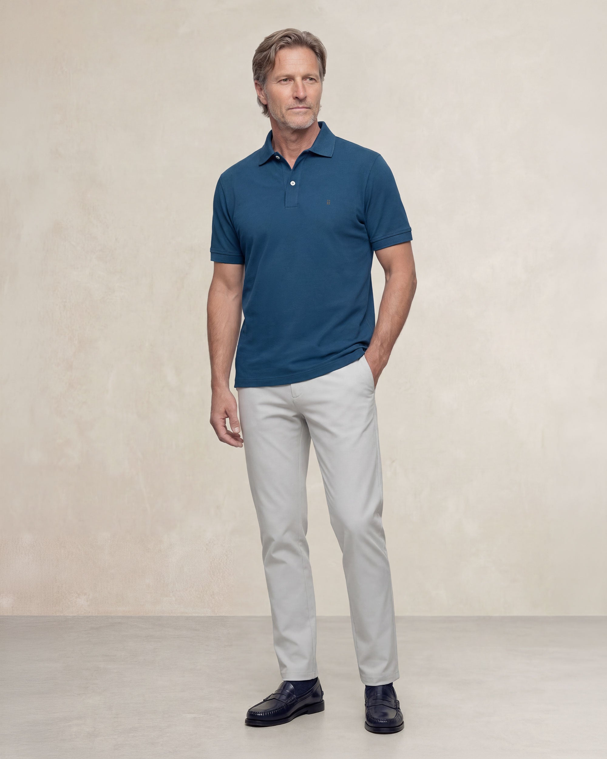 Polo non iron de hombre de manga corta - Sepiia - Azul oscuro Azul oscuro-4