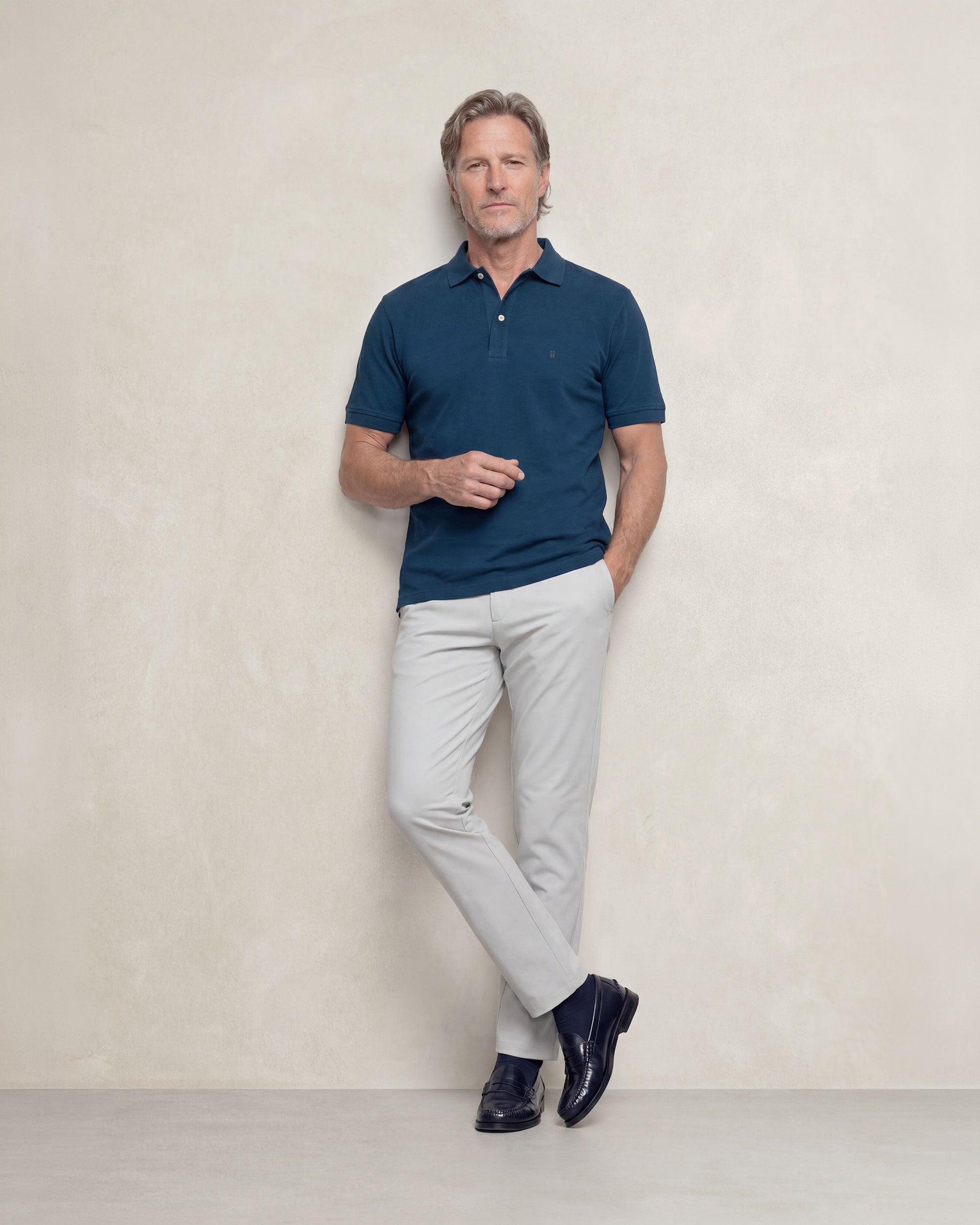 Polo non iron de hombre de manga corta - Sepiia - Azul oscuro Azul oscuro-5