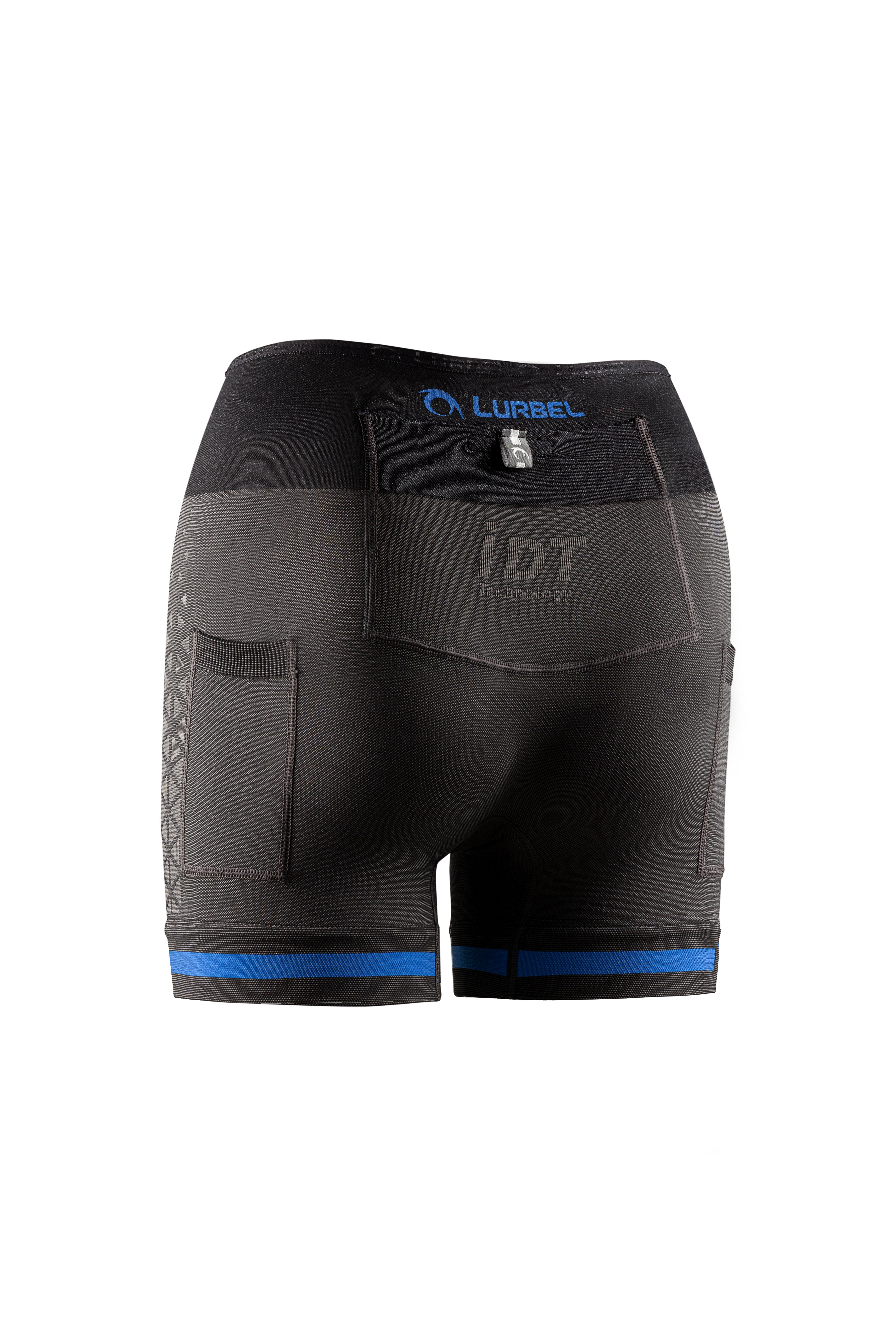 Malla de trail running de mujer Spirit Shorts W Lurbel - Gris / Azul Gris / Azul-2