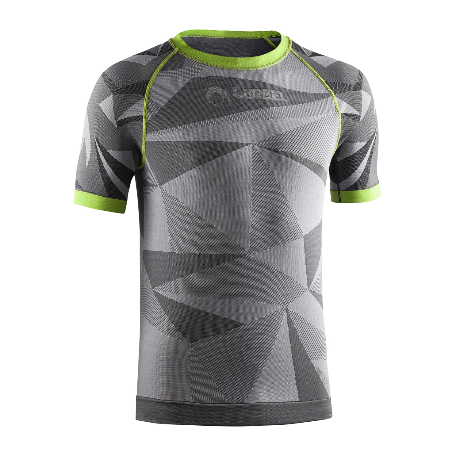 Camiseta de trail running de hombre Samba Short Sleeves Lurbel - Gris / Verde Gris / Verde-1