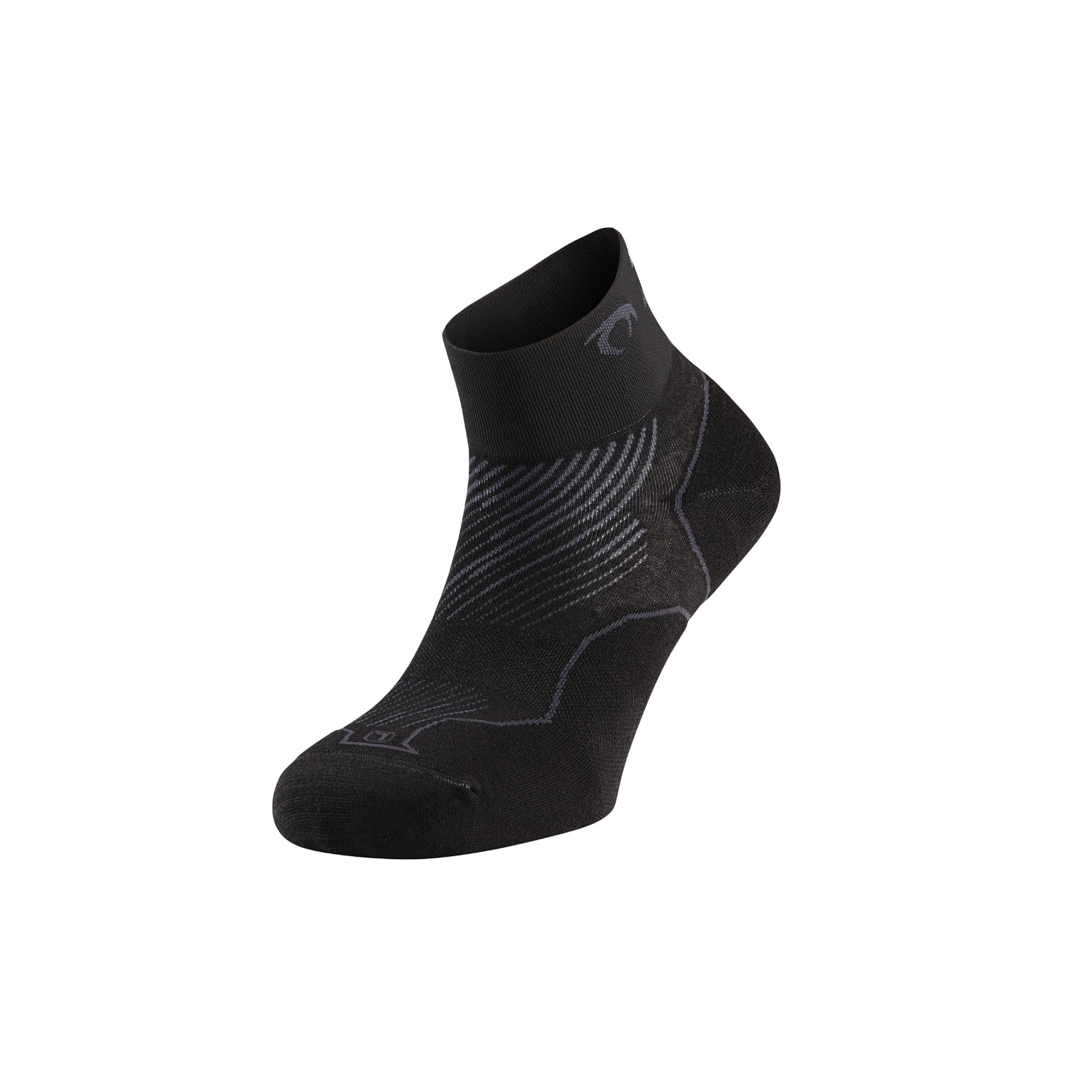 Calcetines de running unisex Distance Three Lurbel - Negro Negro-1
