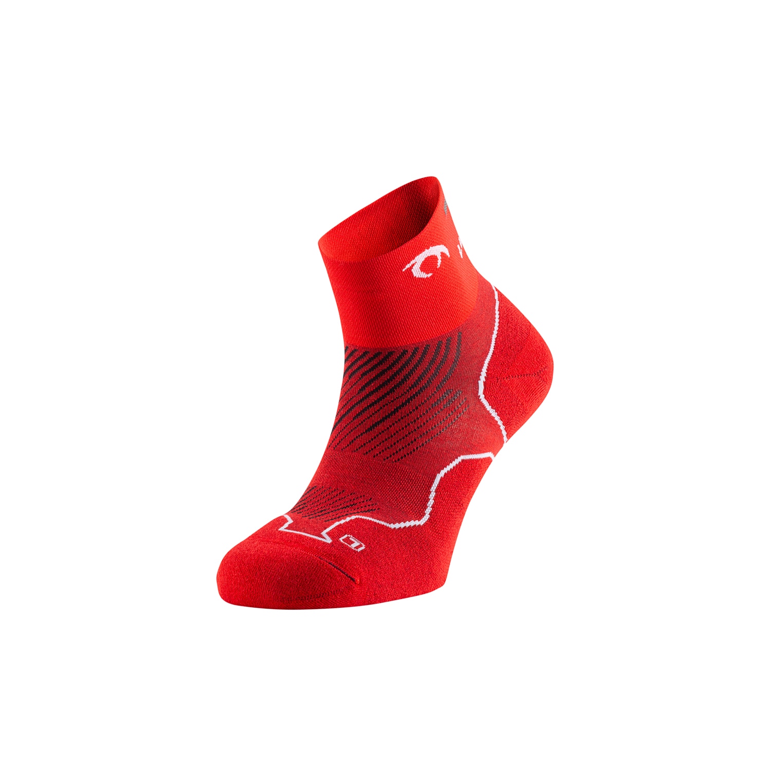 Calcetines de running unisex Distance Three Lurbel - Gris oscuro Rojo-1