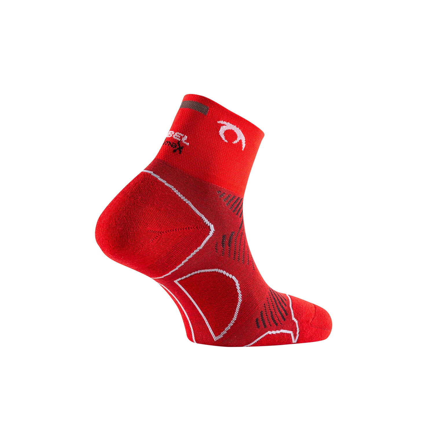 Calcetines de running unisex Distance Three Lurbel - Gris oscuro Rojo-2