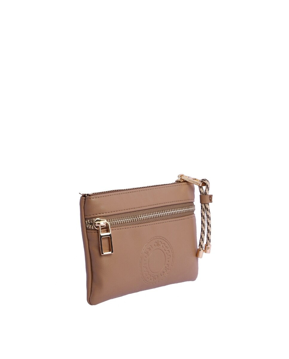 Monedero de mujer color beige con cremallera · Don Algodón · El
