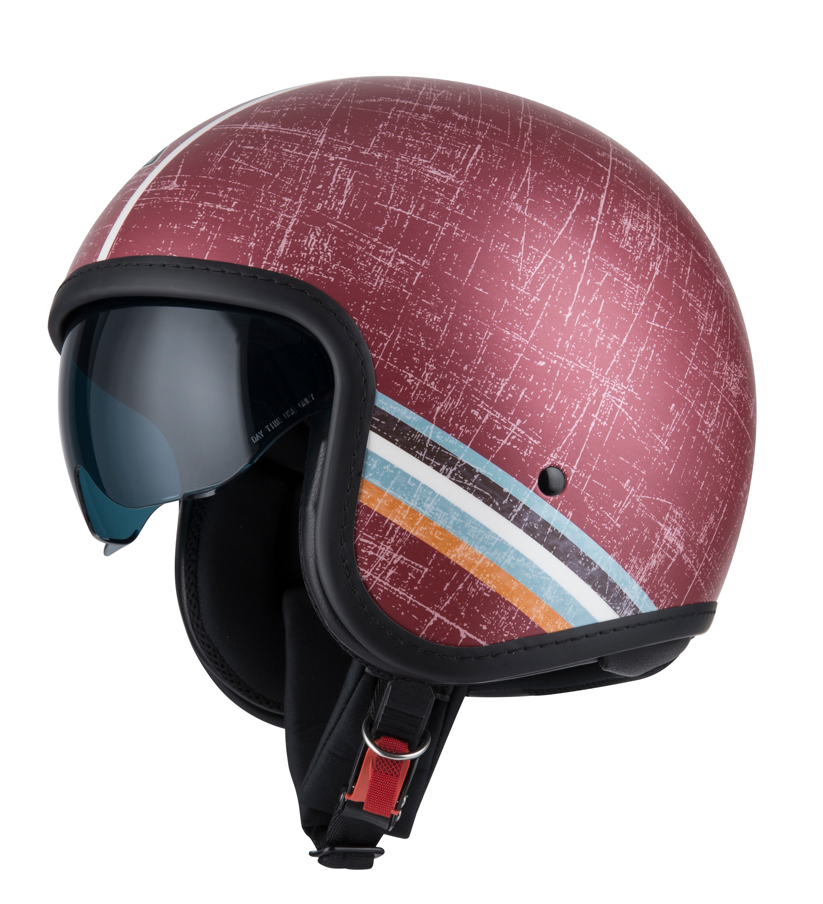 Casco de moto Jet Rolling 4 Sun NZI - Rojo Rojo-1