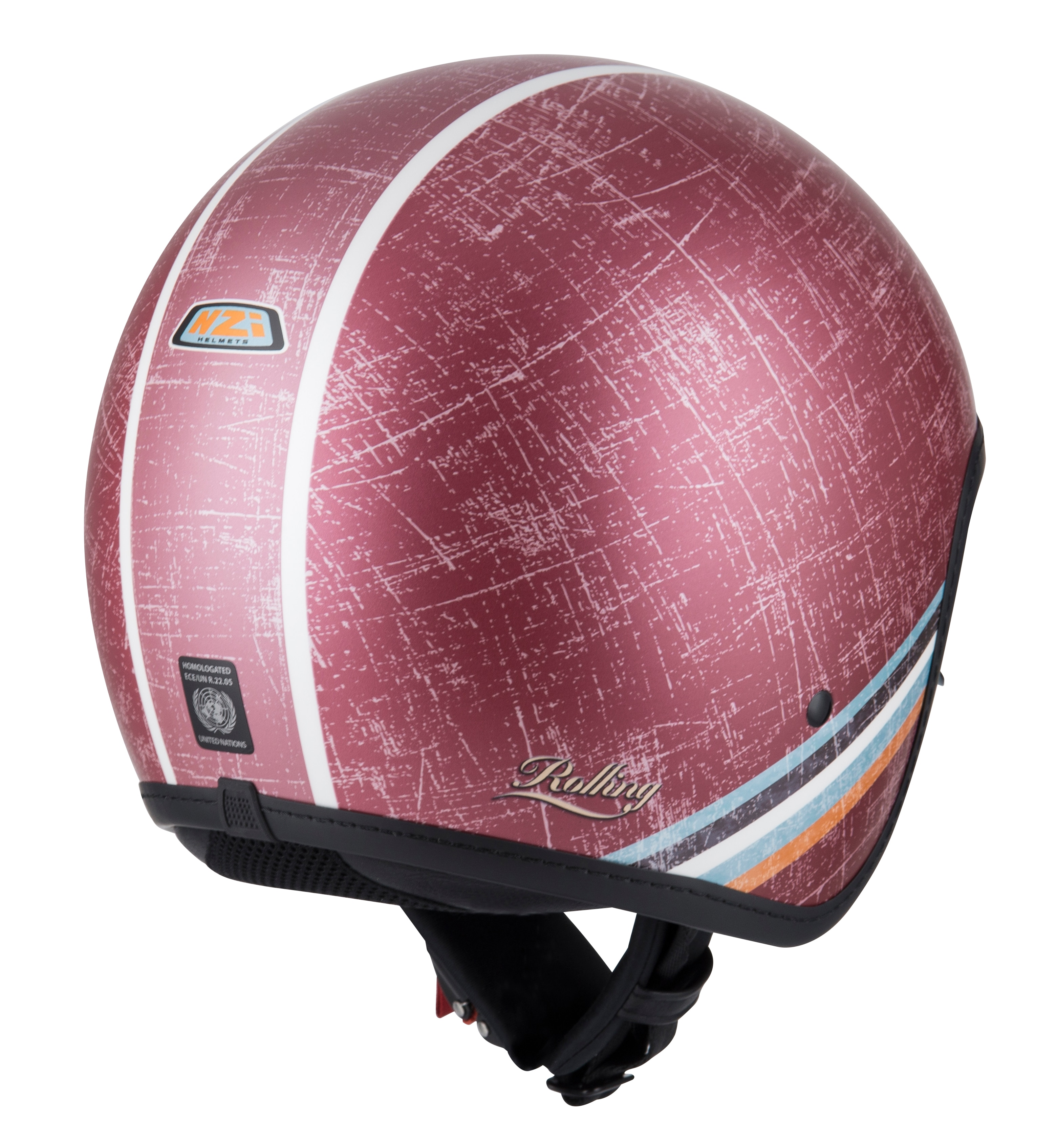 Casco de moto Jet Rolling 4 Sun NZI - Rojo Rojo-2